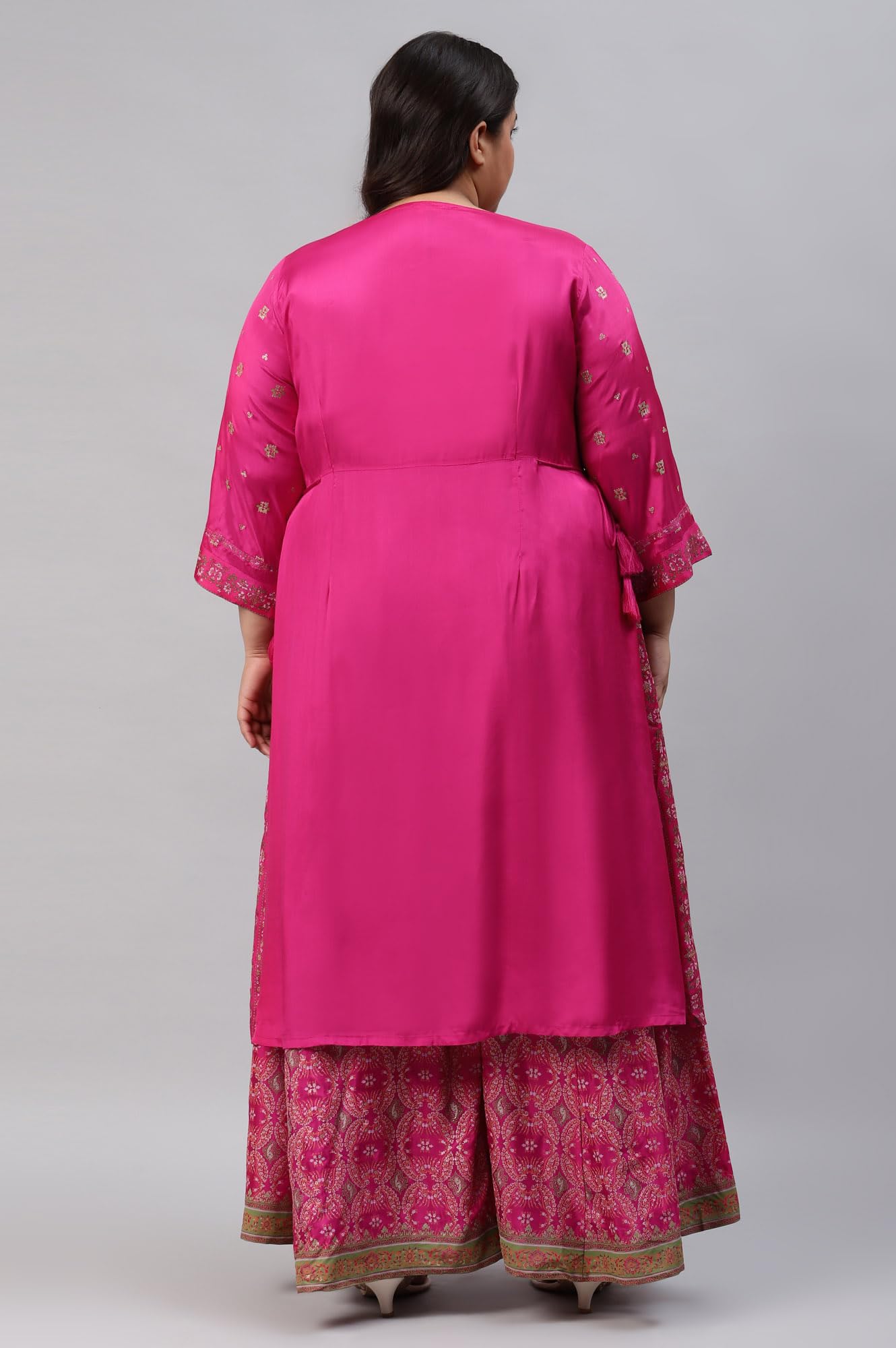 W for Woman Women Viscose Flared Floral Printed Festive Plus Size Regular Kurta