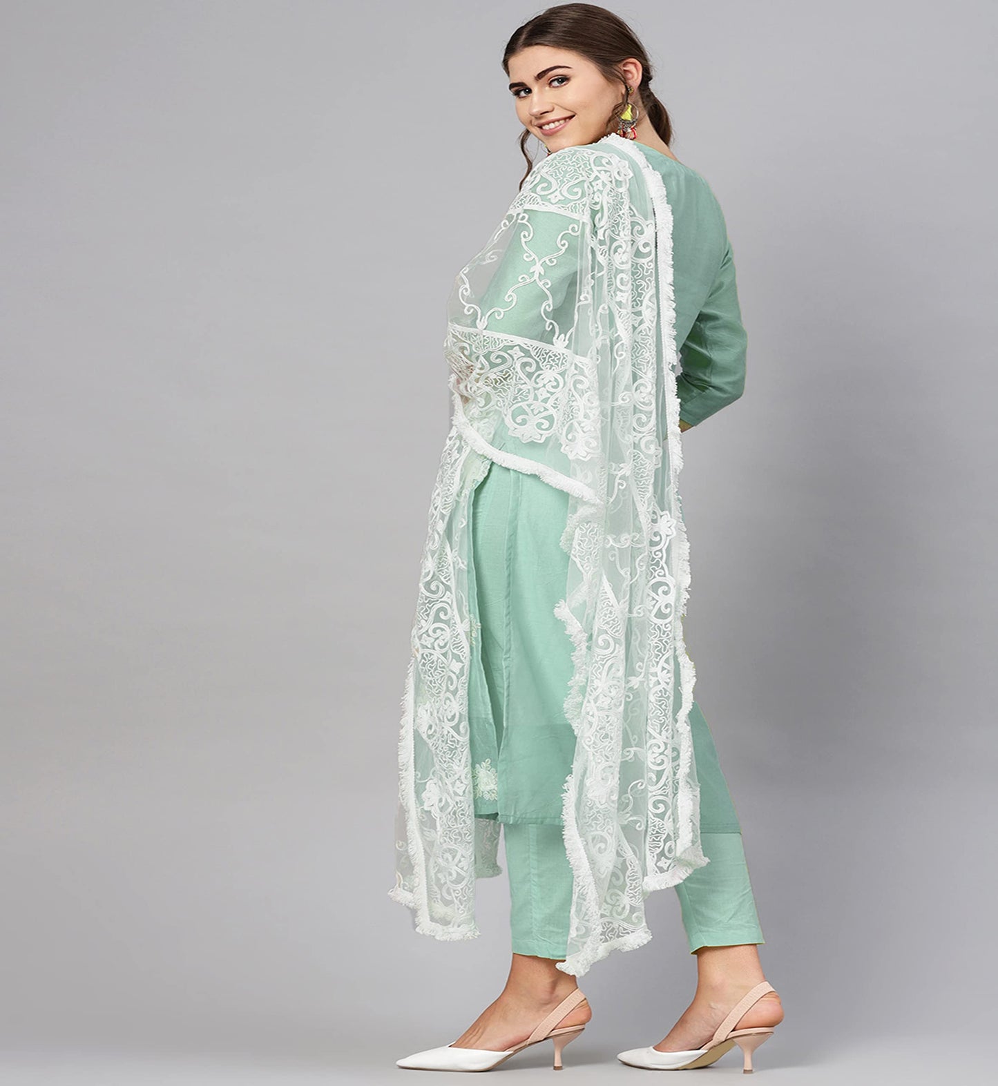ANNI DESIGNER Crepe Women Kurti With Pant And Dupatta