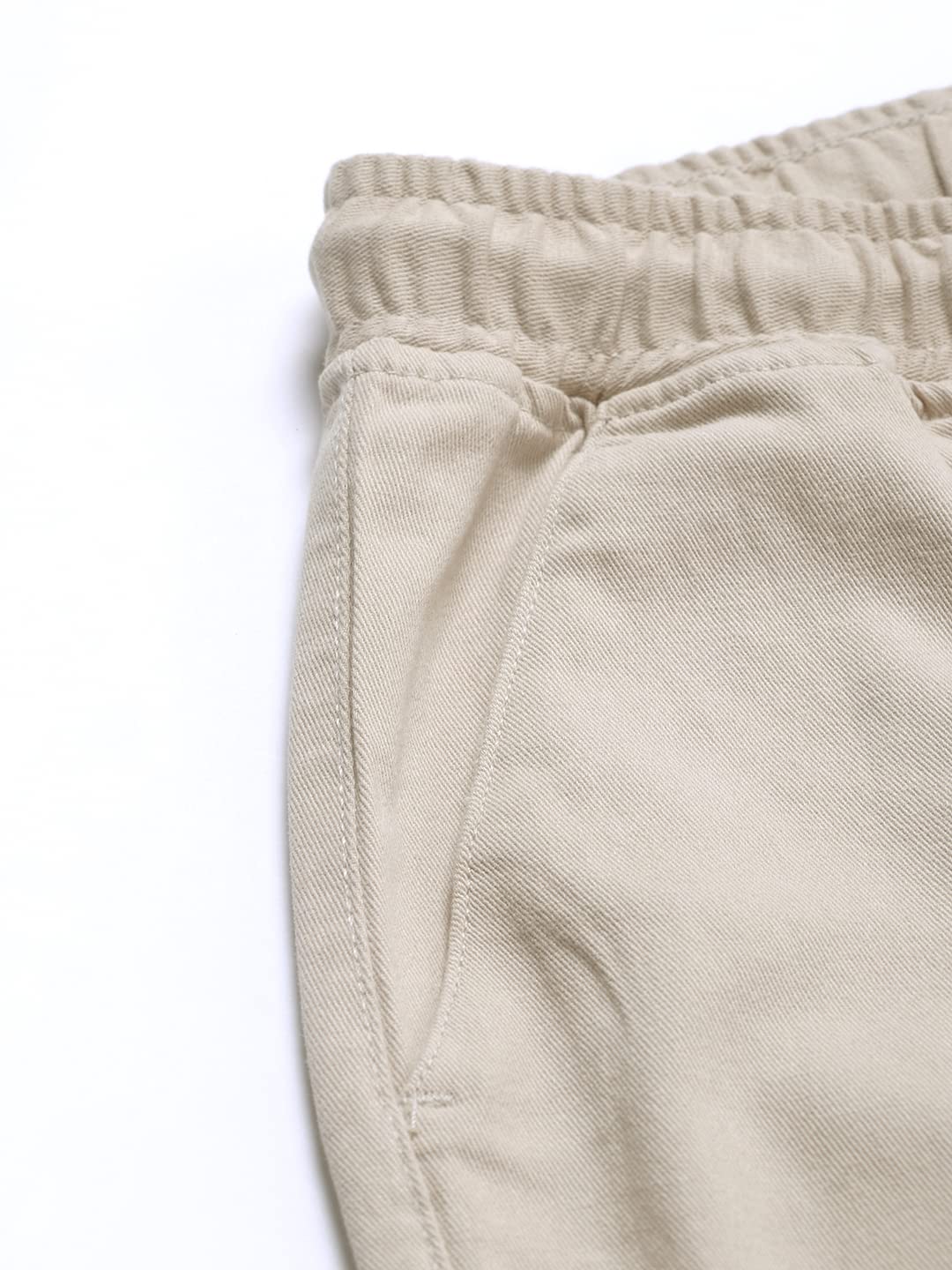 Dennis Lingo Slim FitSolid Beige Cargo Jogger for Men