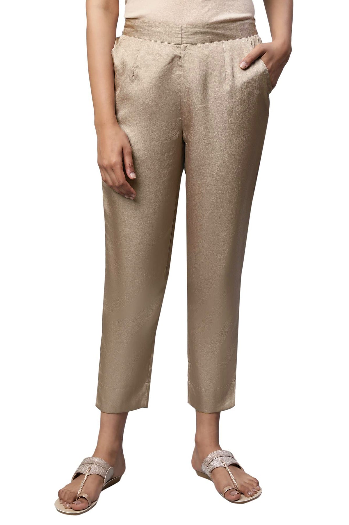 Aurelia Solid Strechable Trouser For Women | Ankle Length Trouser For Women | Pants For Women