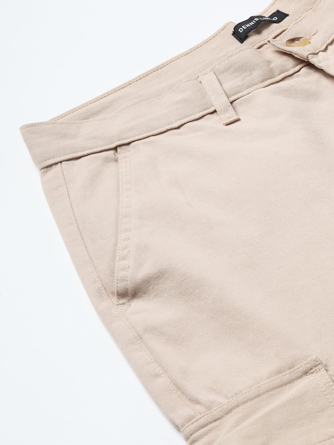 Dennis Lingo Men Slim Fit Offwhite Cargo Trousers