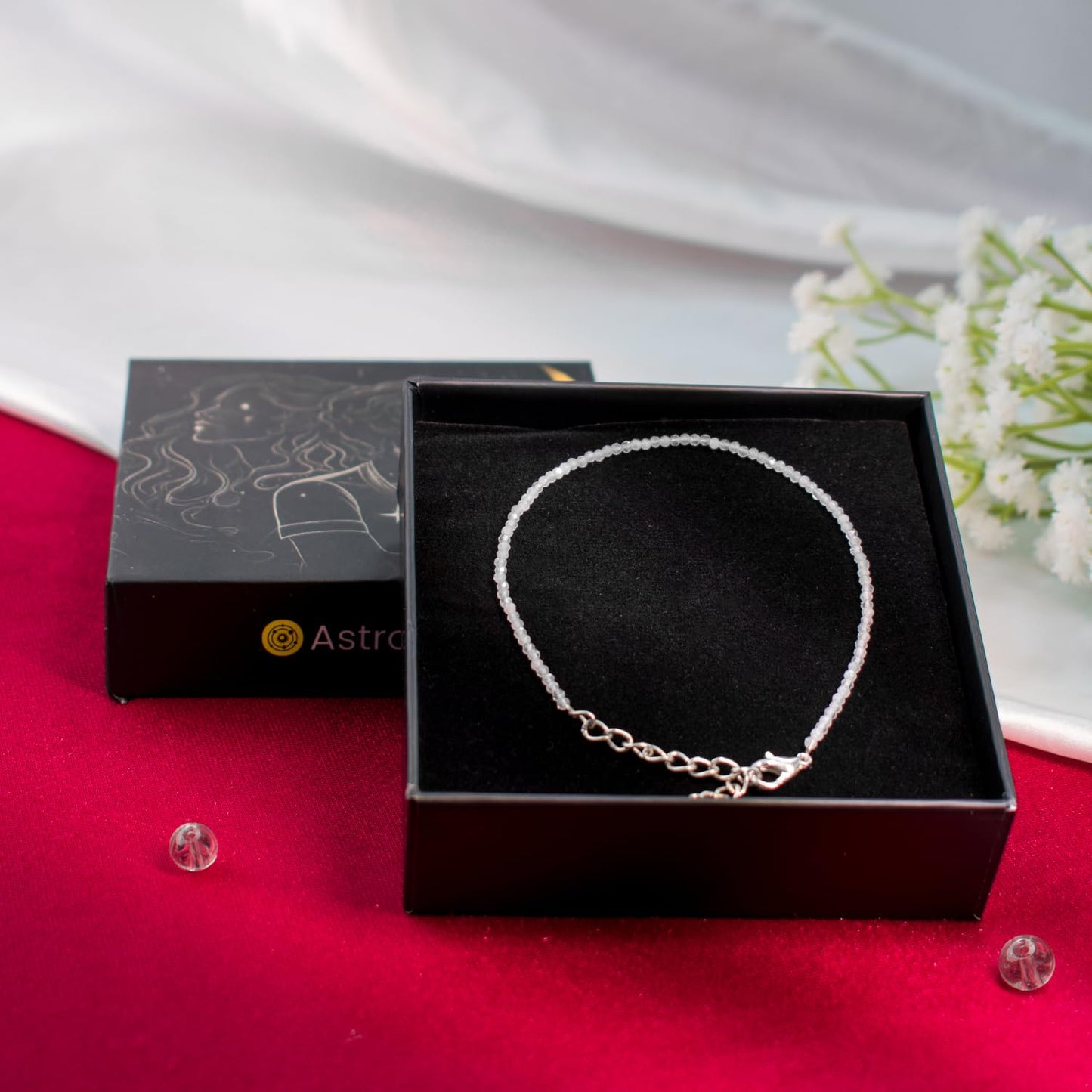 Astrotalk Clear Quartz Anklet | Master Healer Stone for Energy, Focus & Positivity | Clear Quartz Anklet for Women | Spiritual Jewellery for Women | Valentine Gift for Girlfriend