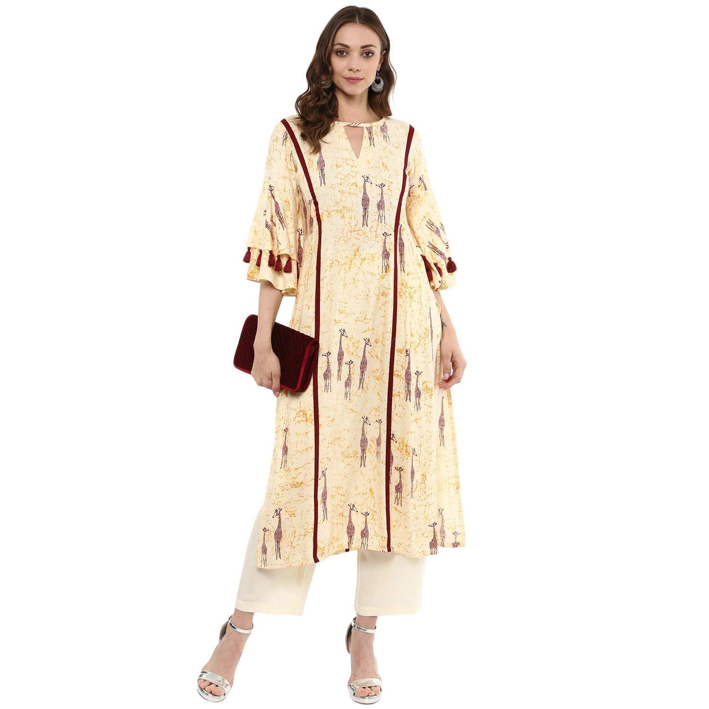 idaLia Solid Straight Kurta