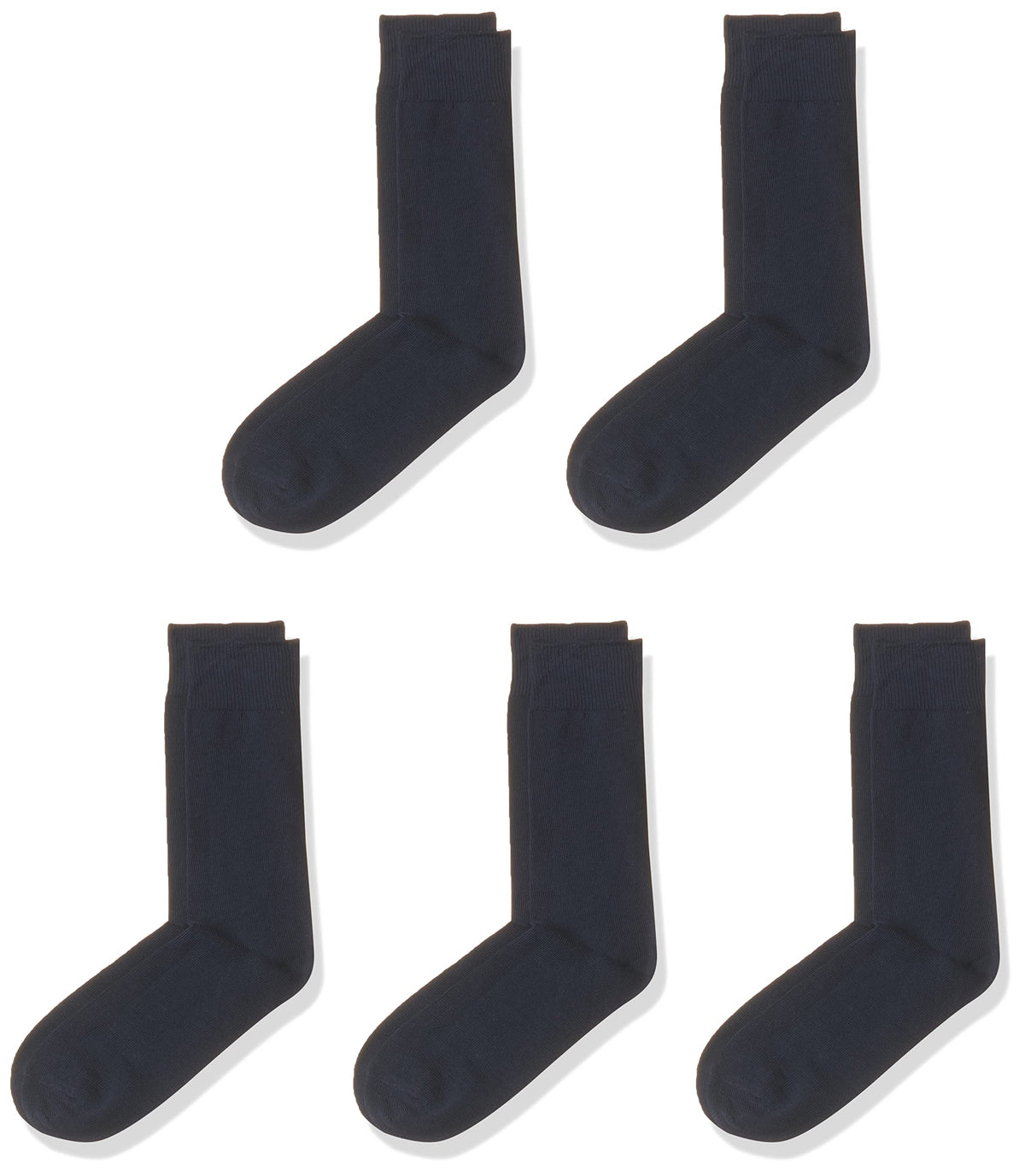 Kids Cotton Full length Plain Navy Color School Socks For Boys & Girls - Pack Of 5