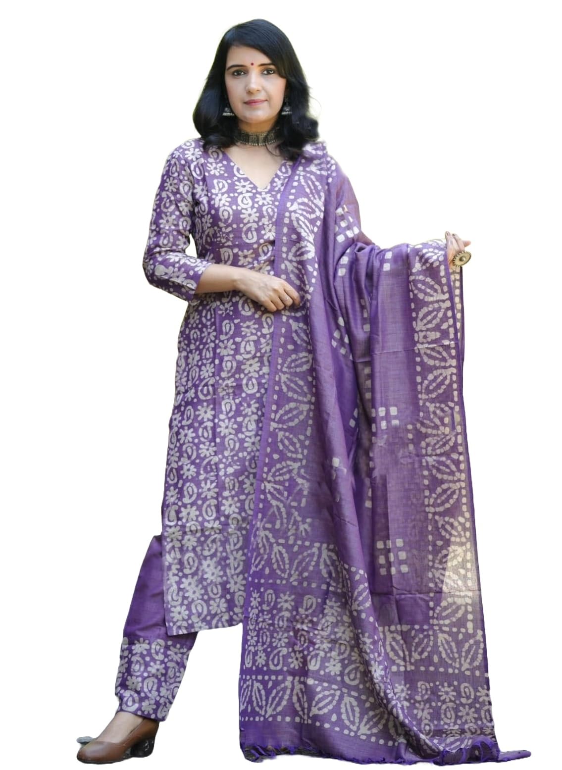 Alvami Womens Rayon Regular Kurta Set (Raazi_Purple