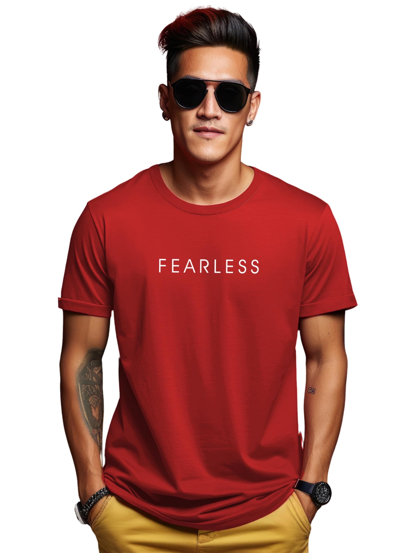 ADRO Tshirt for Men | Printed T Shirt for Men | 100% Cotton T-Shirt |Printed T Shirt | T-Shirts | RN24-FRL-RD