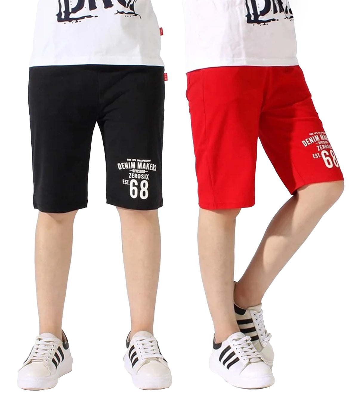 Kyda Kids 100% Cotton Printed Regular Fit Shorts For Boys (Pack Of 2)