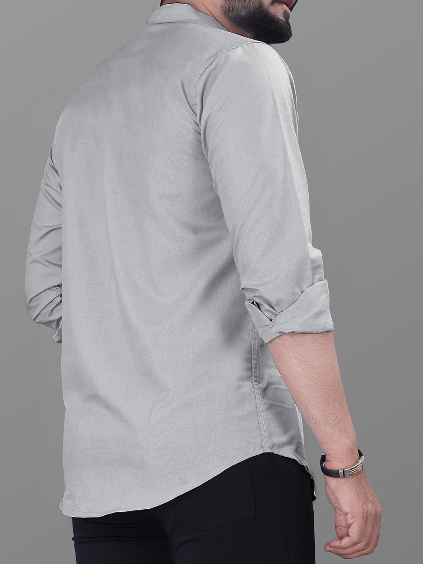Noble Monk MenS Regular Fit Formal Shirt |Full Sleeve MenS Shirt Cement Grey