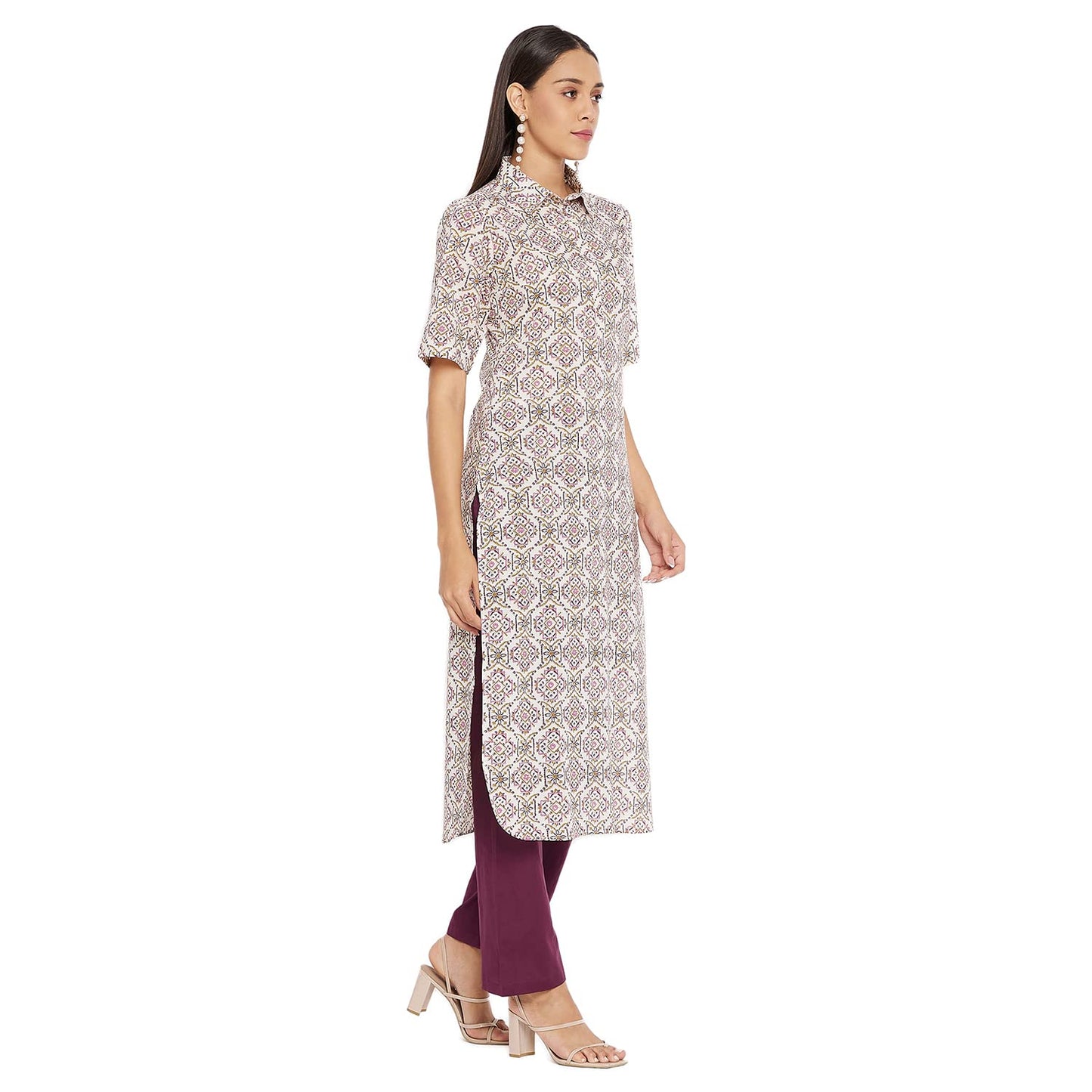 Tissu Women's Cotton Multicolored Printed Kurta 2109_Multicolored