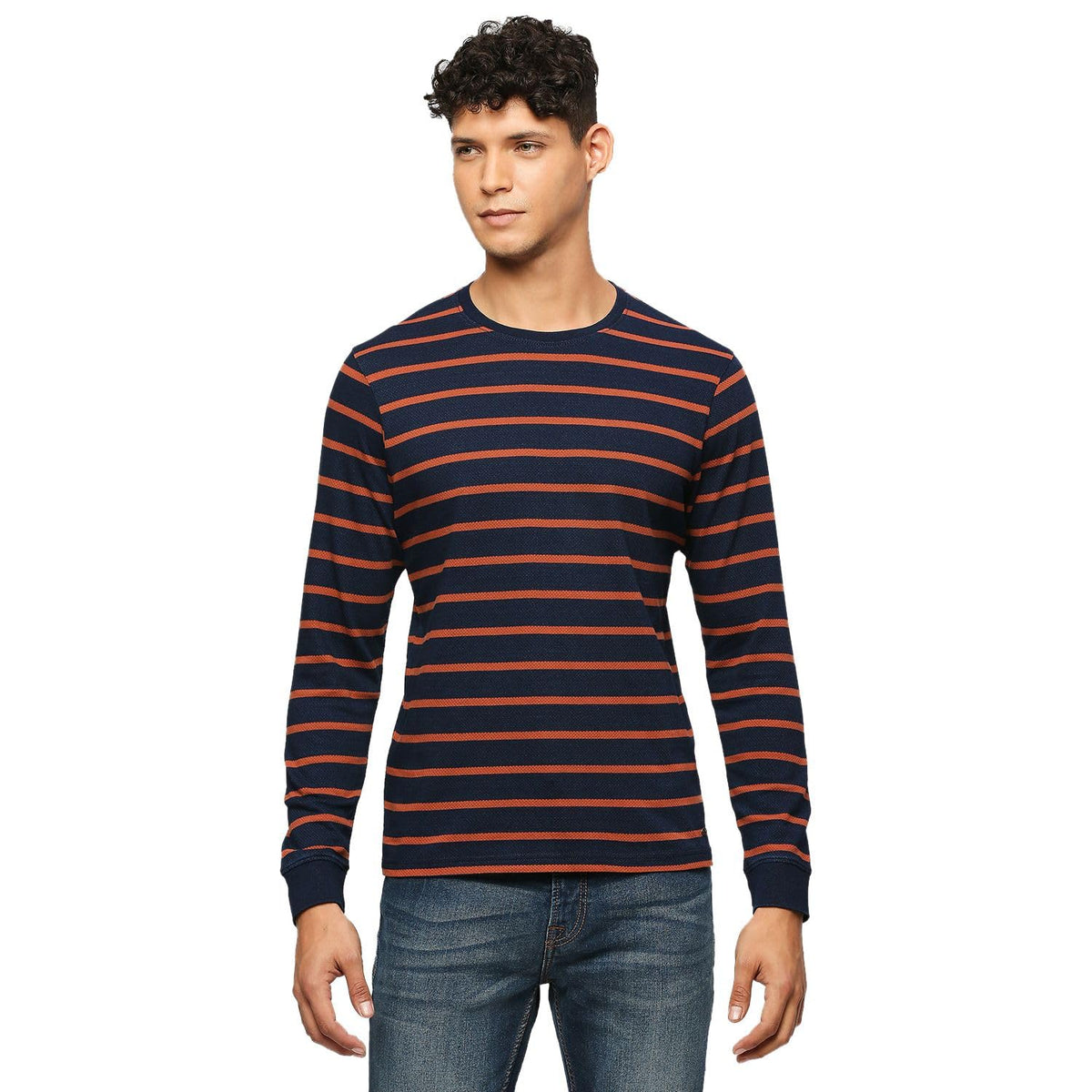 Pepe Jeans MenS Striped Slim Fit T-Shirt (Pm509278_Indigo Blue