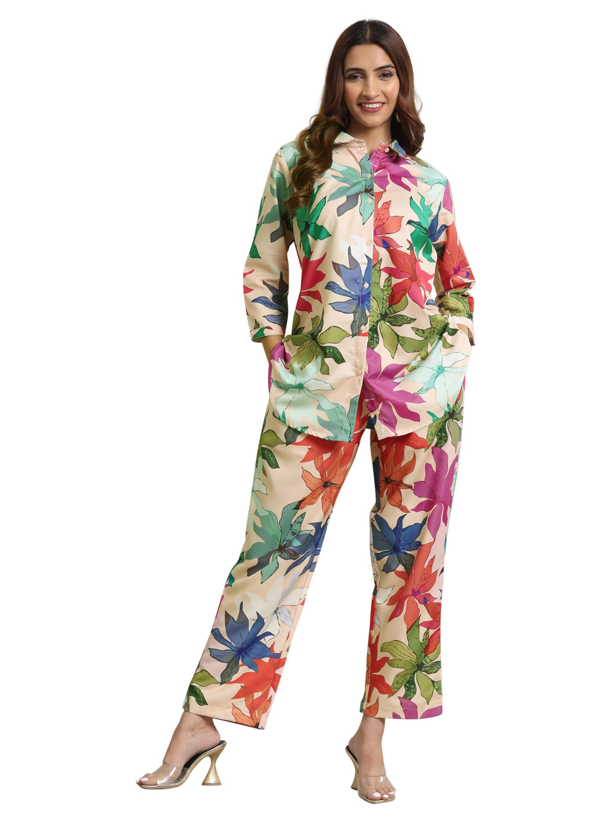 Libas Womens Printed Cotton Blend Co-Ord Set For Women