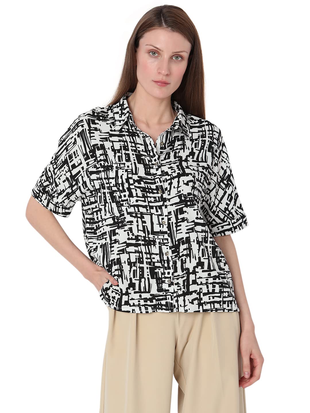 Vero Moda Slim Fit Shirt (10297131_Snow White_M)