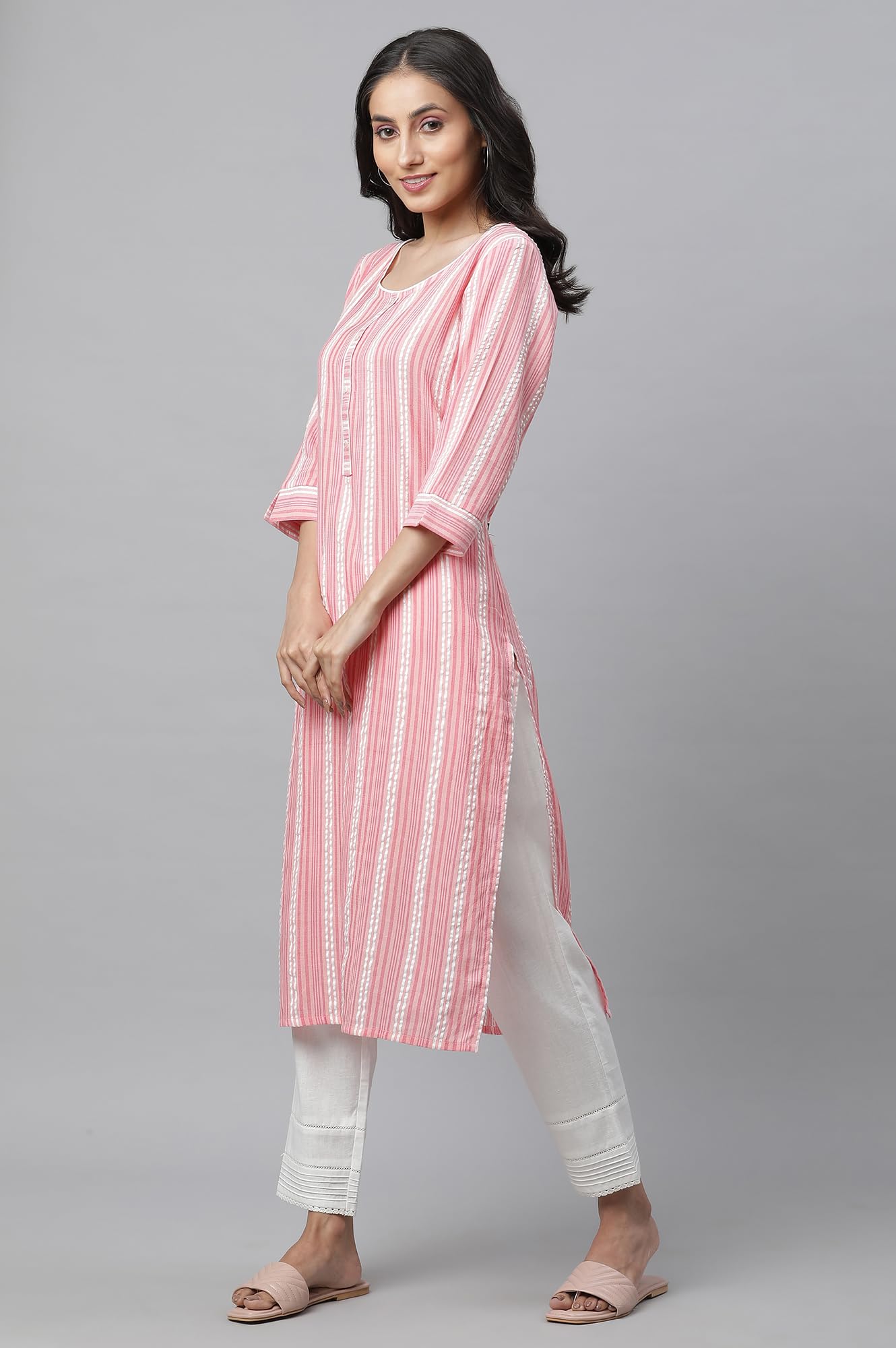 Aurelia WomenS Viscose Regular Kurta (24Fea14450-704183_Desert Flower