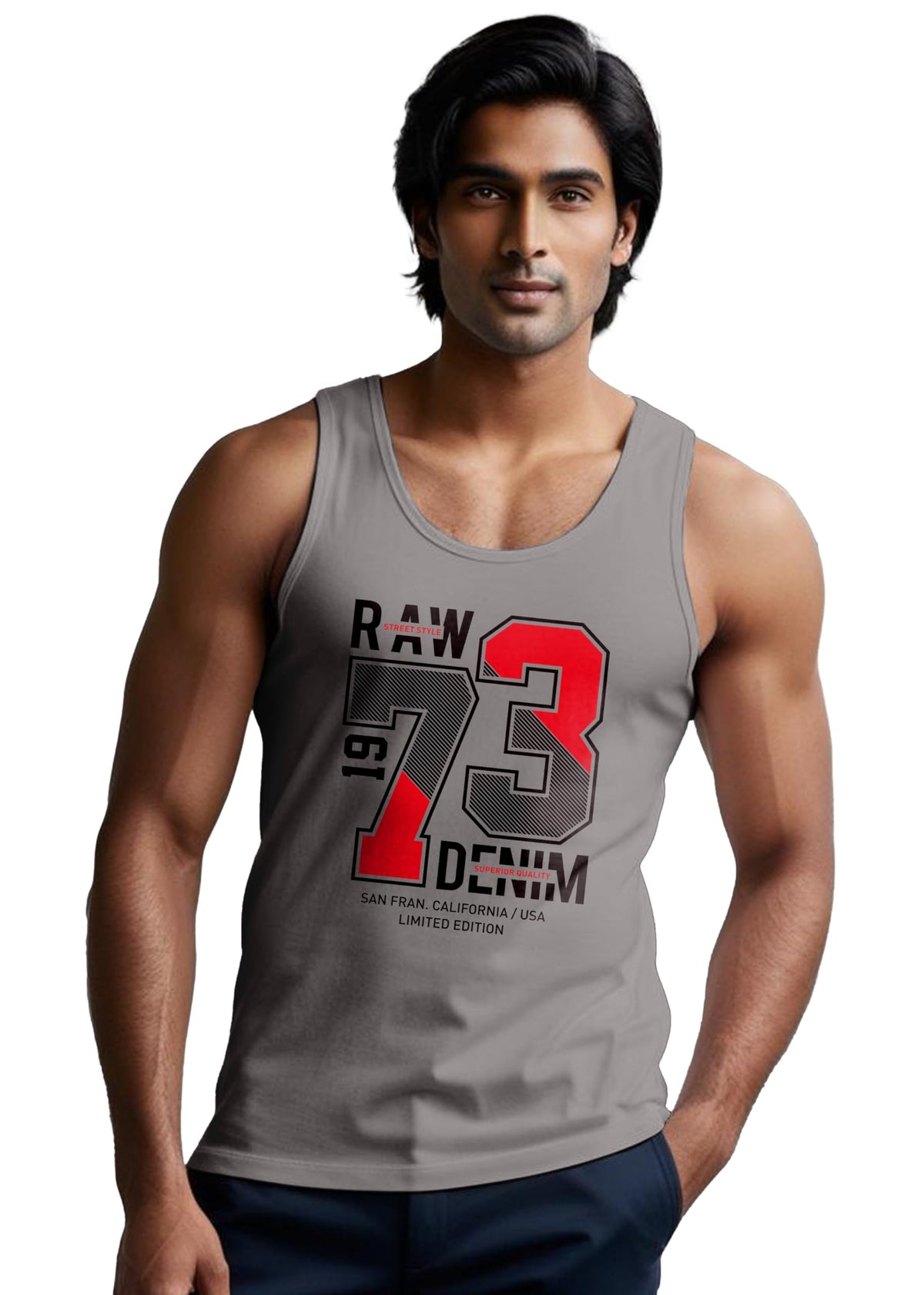Peppyzone Mens Printed Regular Fit Vest (TT-Number-1012_Grey4