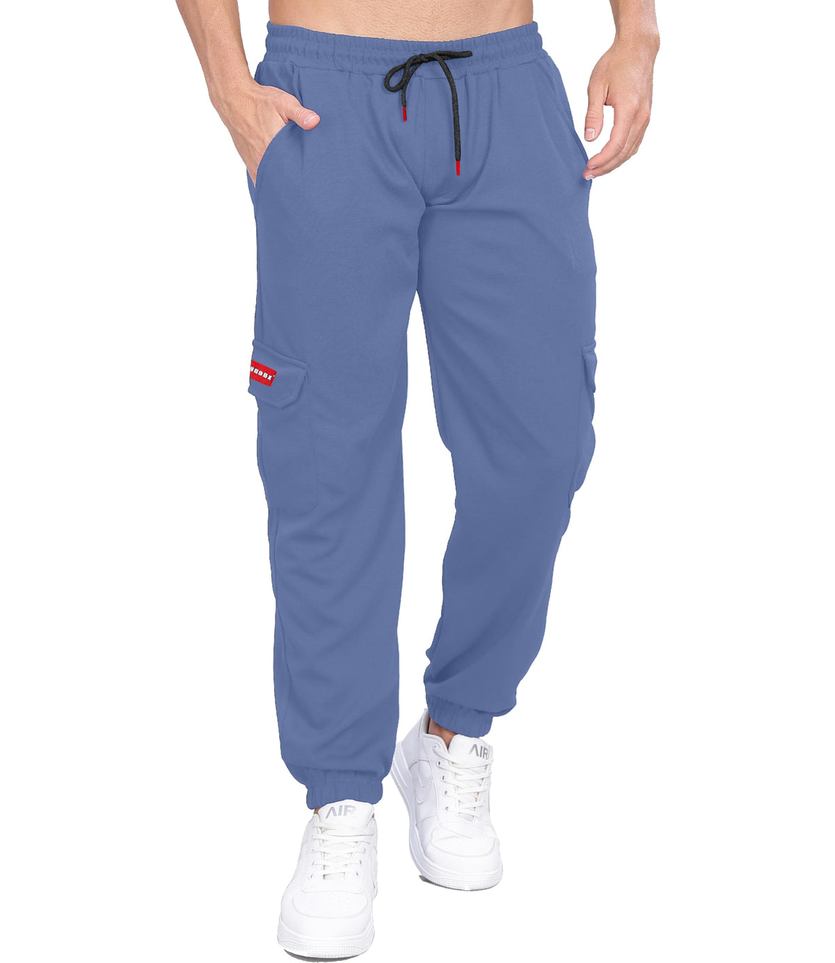 SHODOX Mens Casual Regular Fit Cargo Trackpant with Drawstring, Elastic Bottom with Side Pockets (Pack of 1)