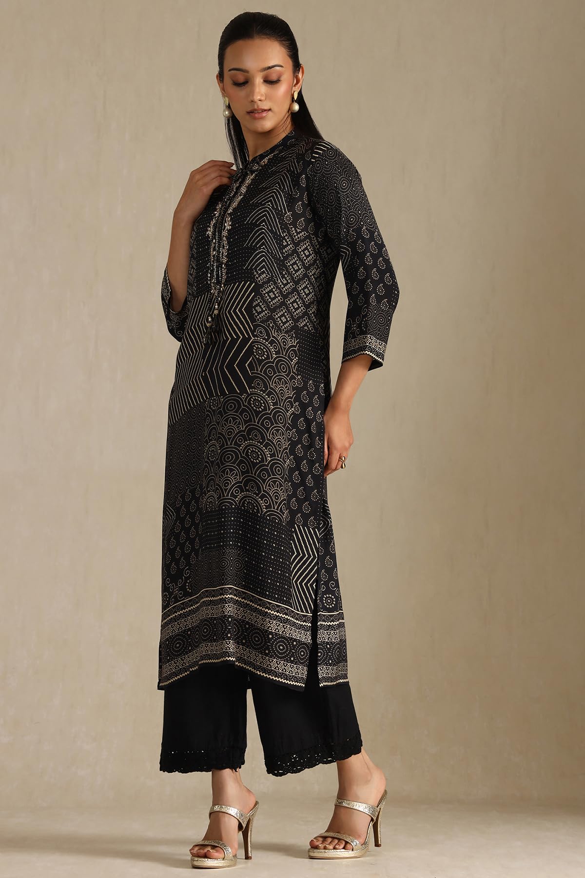 Soch Womens Muslin Ethnic Motif Kurta with Zardozi