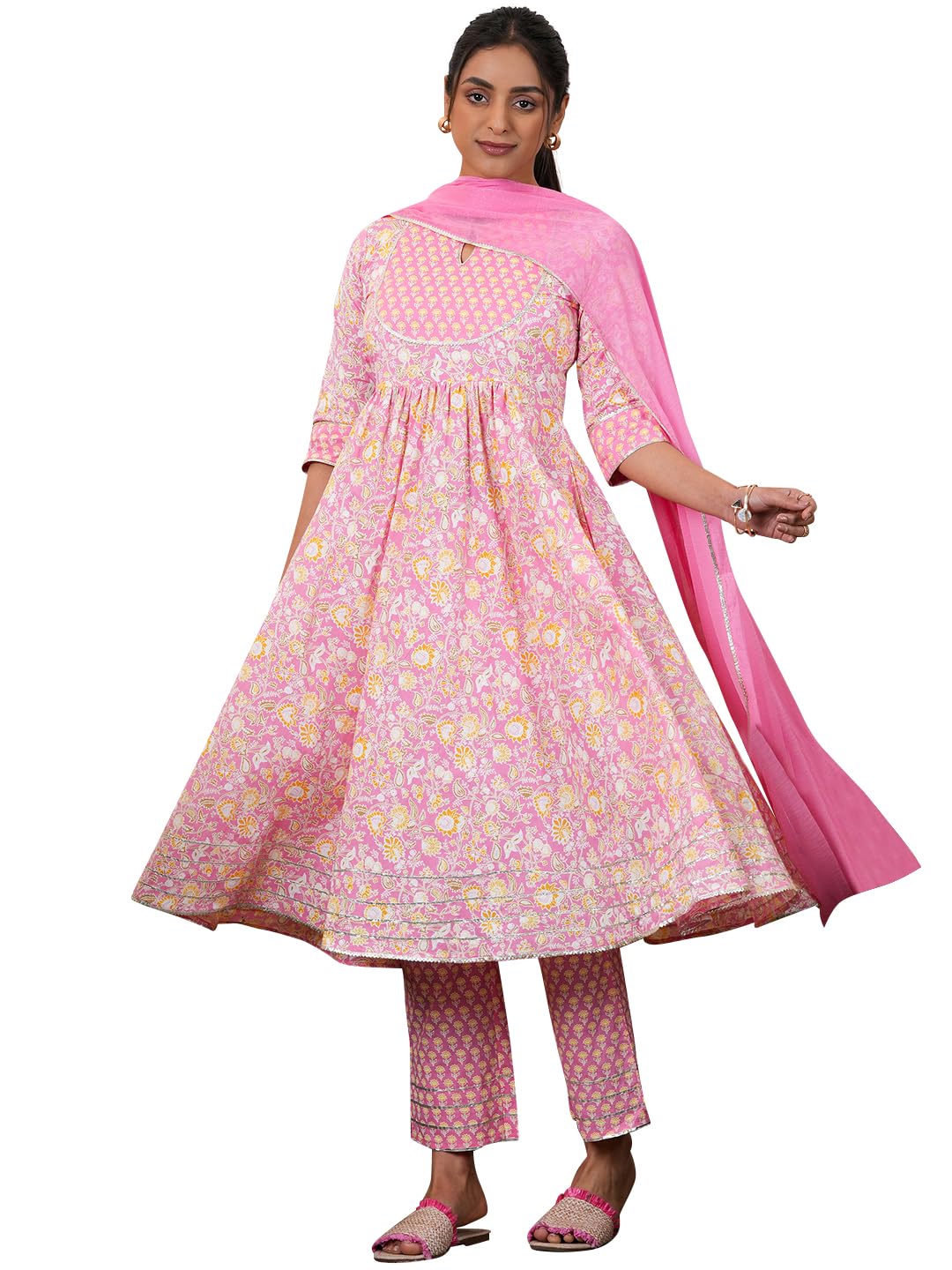 Libas WomenS Cotton Kurta Sets (35242_Pink