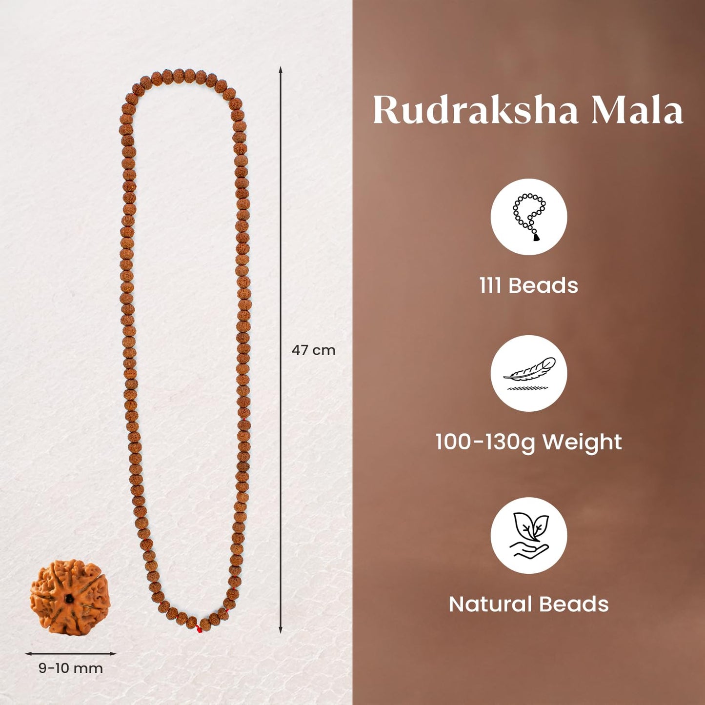 Astrotalk 7 Mukhi Rudraksha Mala 108+1 Beads | Certified 7mm Rudraksha | Attract Wealth, Prosperity & Positivity | Divine Venus Blessings | Rudraksha Mala Original for Men & Women