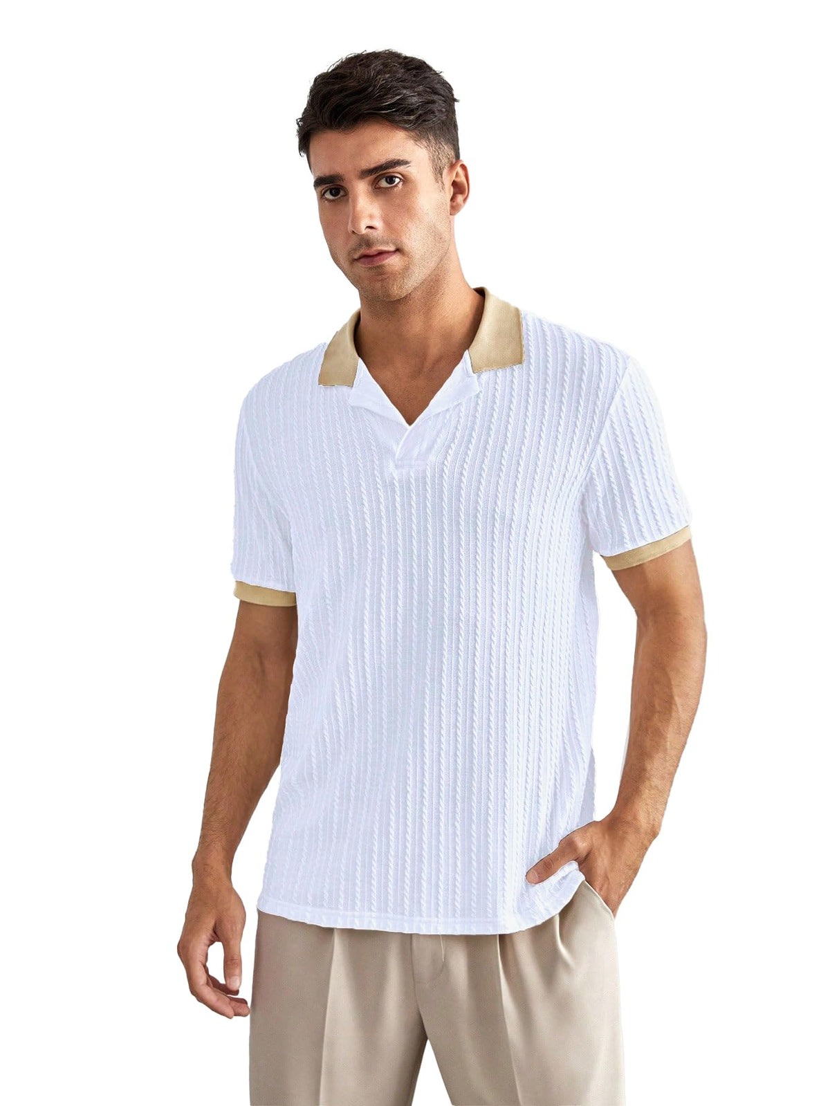 Toplot Polo T Shirt For Men || Men Casual T-Shirt || Polo For Man || Jacquard || Contrast Collar And Cuff (Jqrd-Solid-Polo-5245-