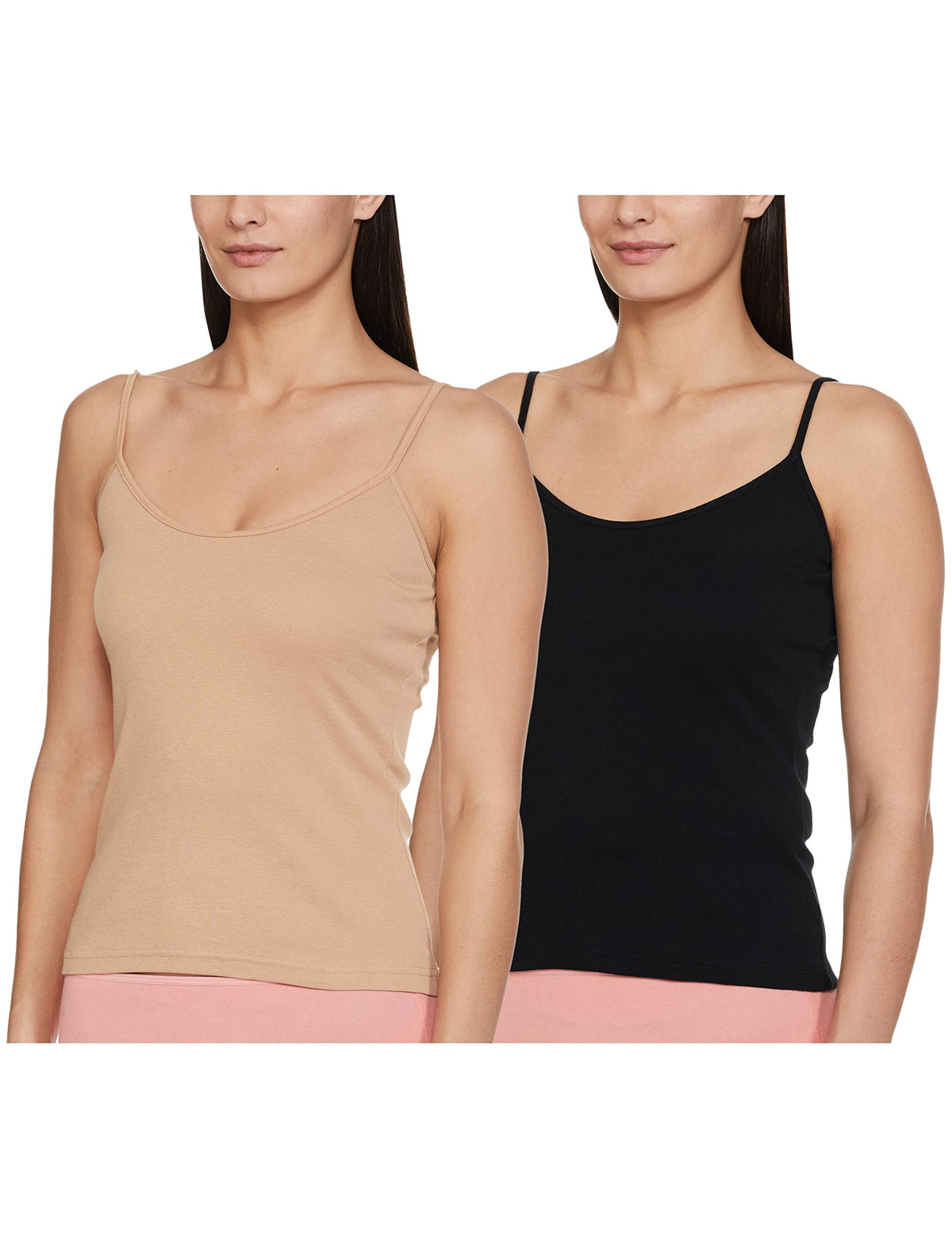 Lyra Women Pack Of 2 Camisoles Beige, Black