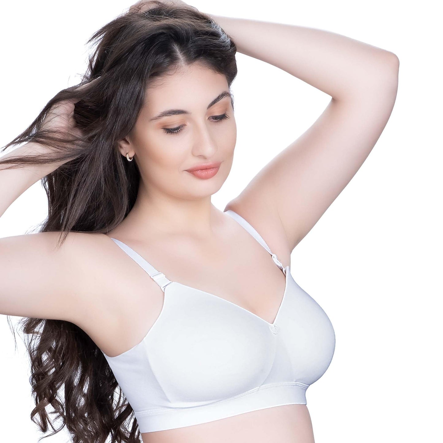 Trylo WomenS Cotton Lightly Padded Wire Free Regular Bra White