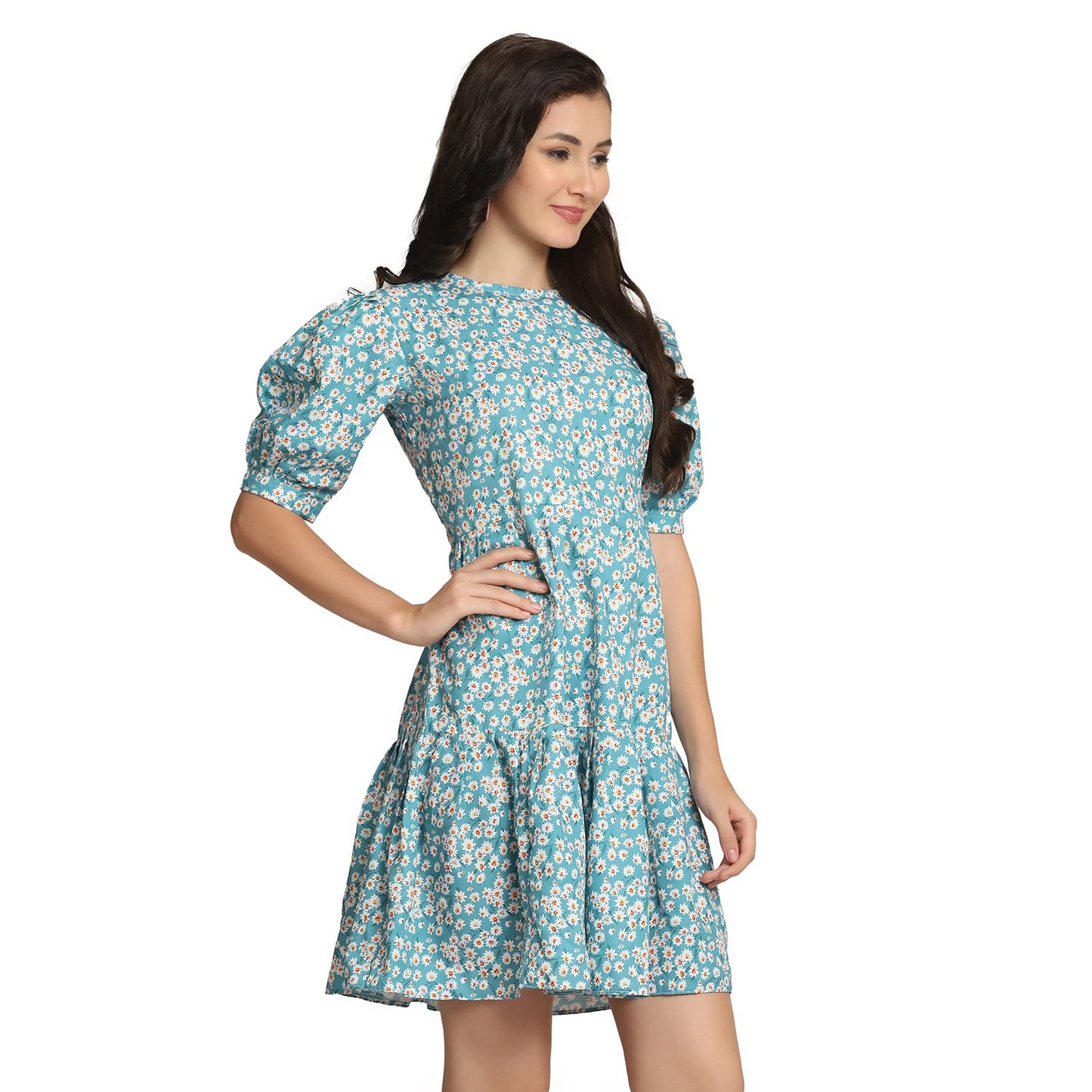 Om Sai Latest Creation Western Dresses For Women |A-Line Knee-Length Dress | Indo Western Dress For Women| Short Dress (Large, S