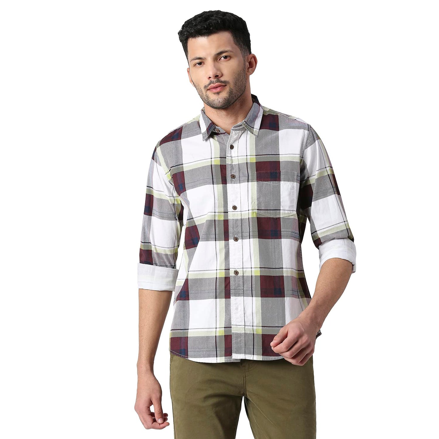Pepe Jeans MenS Regular Fit Shirt (Pm308079803L_Off White