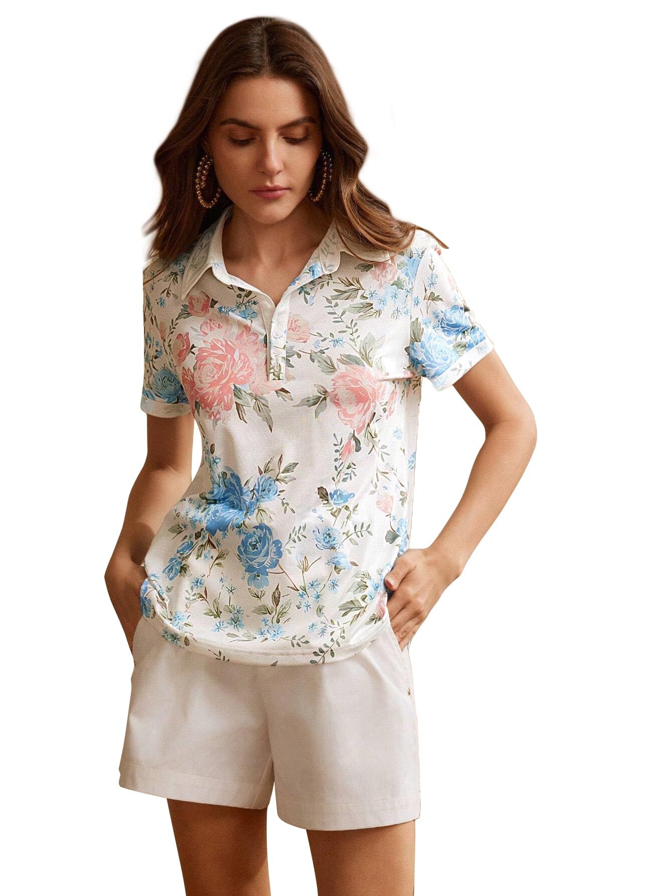 Toochki Tops for Woman | dex Top | T-Shirt | Tshirt | Western | for Jeans | Short Sleeve | Stretchable | Floral Printed Off