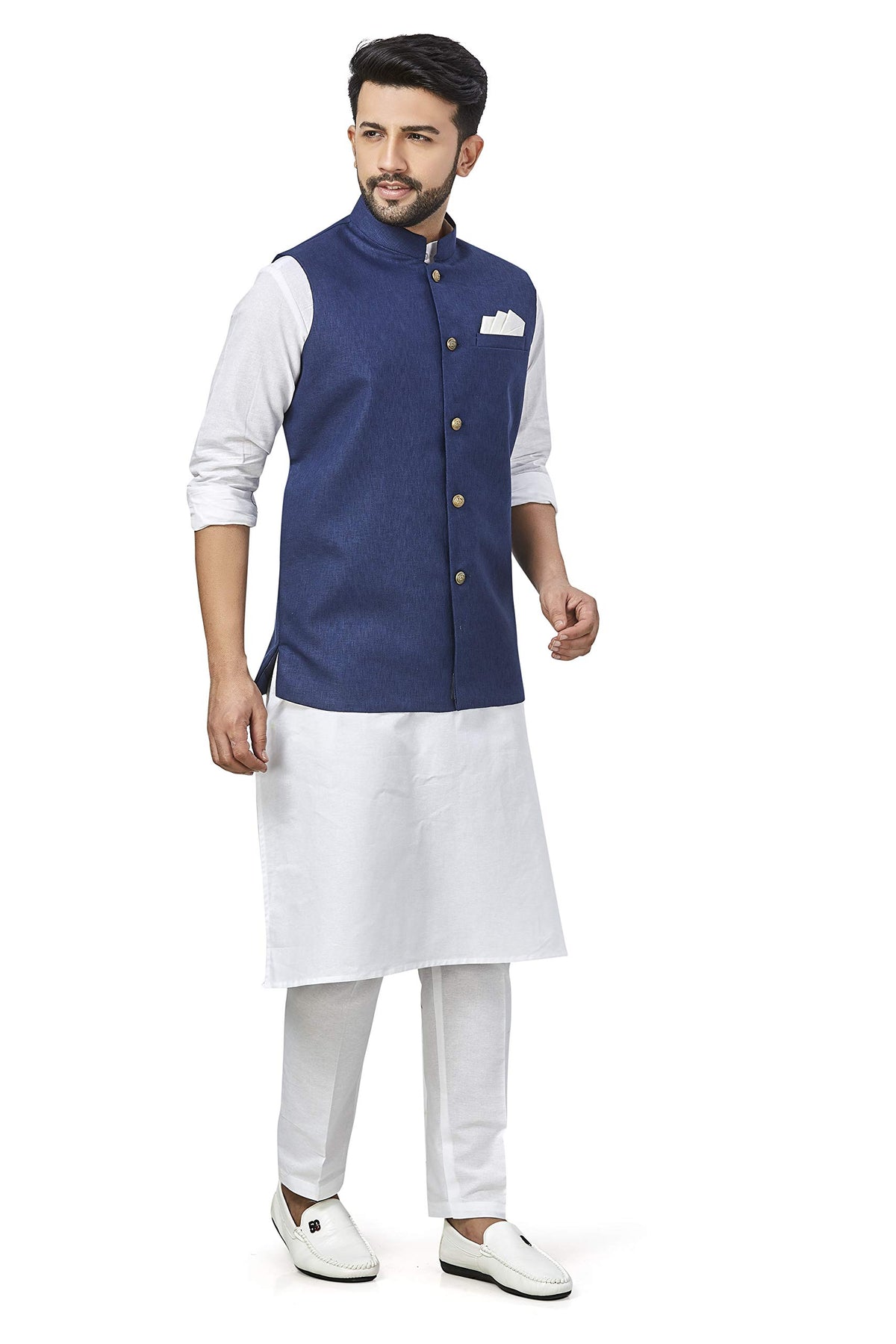 baaamboos 100% Cotton Blend Stylish Trendy Solid Pattern Sleeveless Comfortable Mens only Nehru Jacket for Regular Use Ethnic W