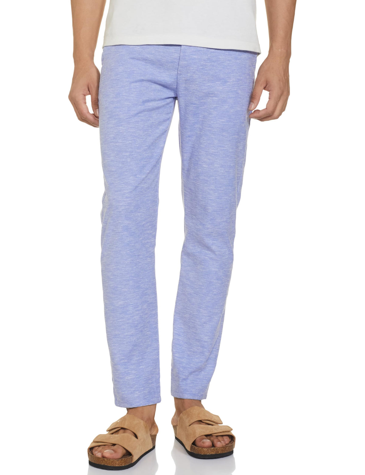 The Indian Garage Co Men Slim Fit Solid Mid-Rise Jogger Trousers Blue