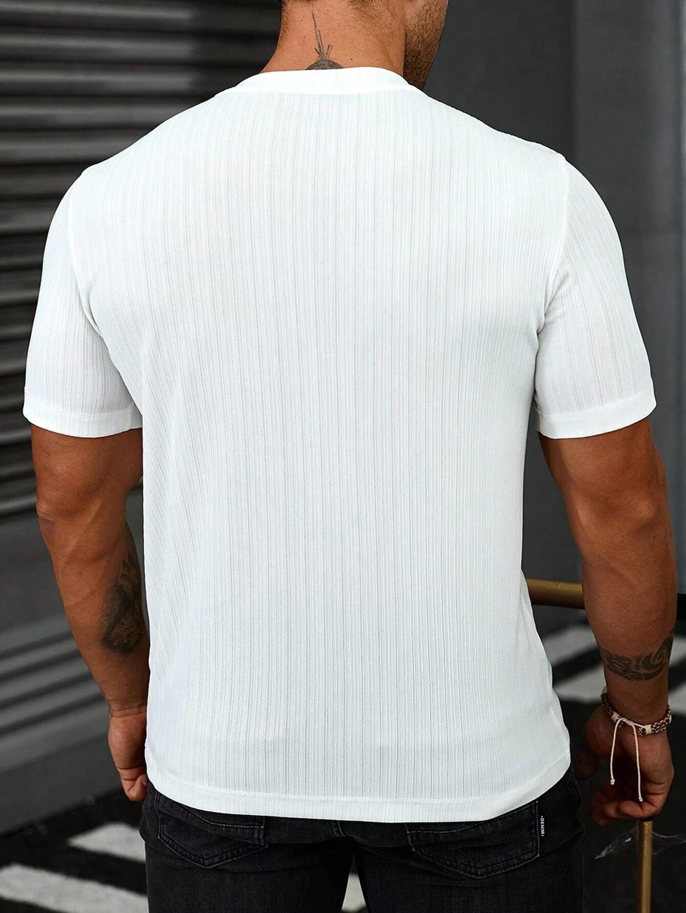 SMOWKLY Mens Solid Regular Fit T-Shirt (1279_White