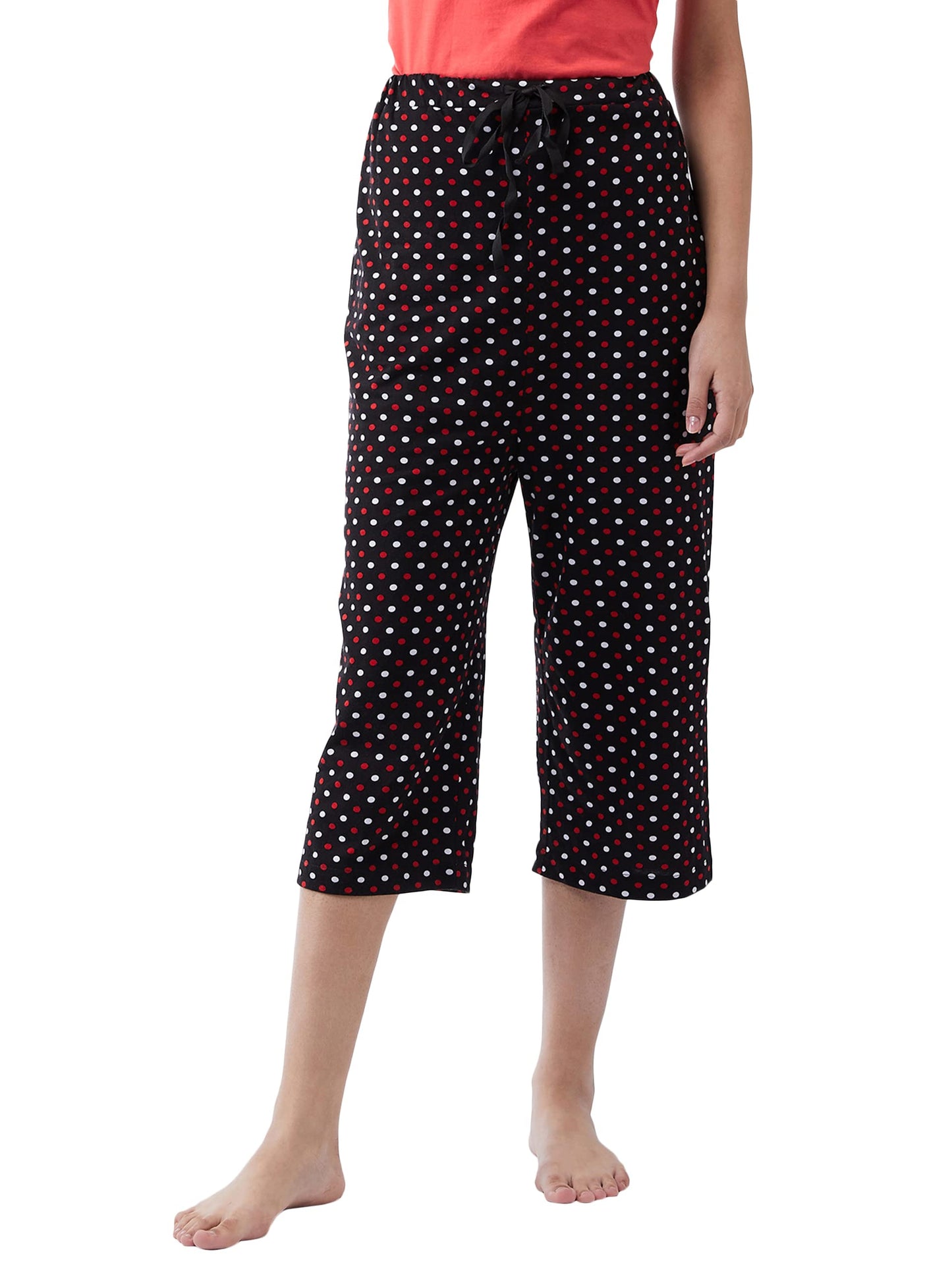 Miss Chase Womens Black Printed Regular Length Capri (MCAW21NW04-21-62-02, Black, XS)