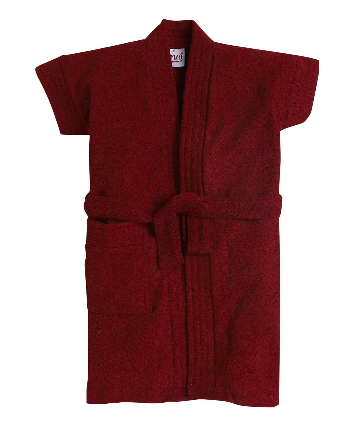 BUMZEE Maroon Terry Cotton Boys Bathrobe Age - 4-5 Years,Peb6130E-Maroon