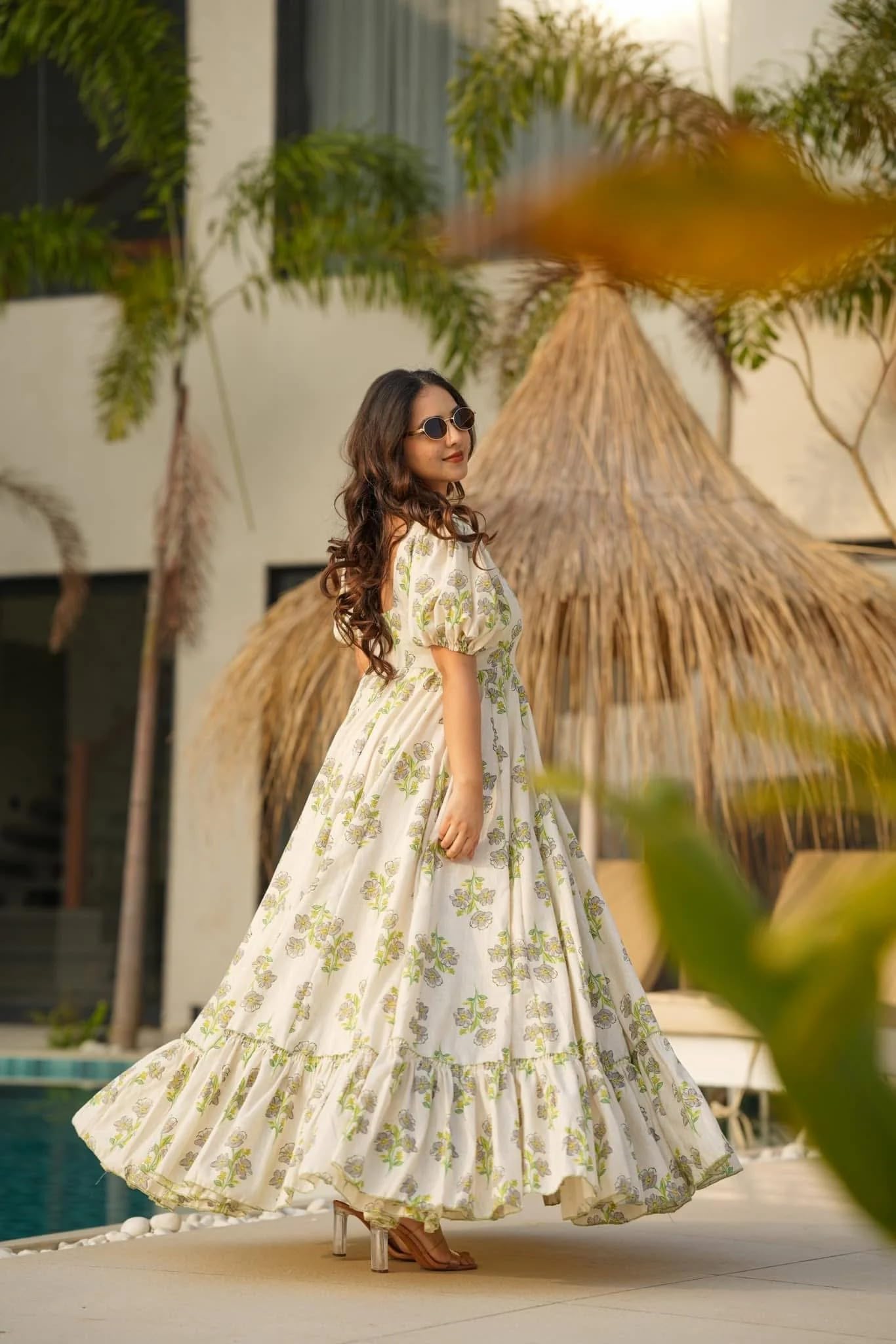 Wedani Rayon Dress for Women Green