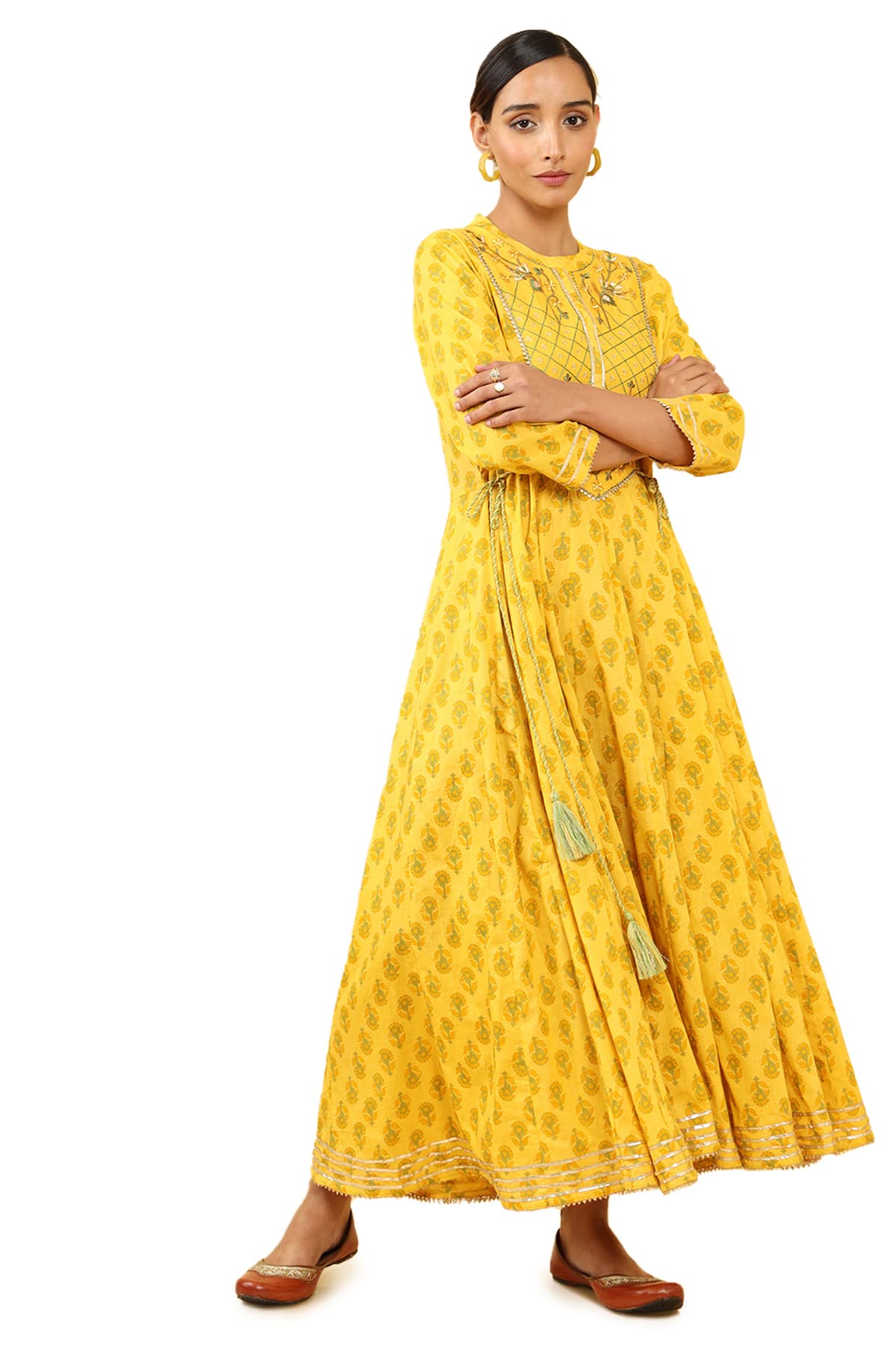 Soch Women's Cotton Embroidered Regular Kurta