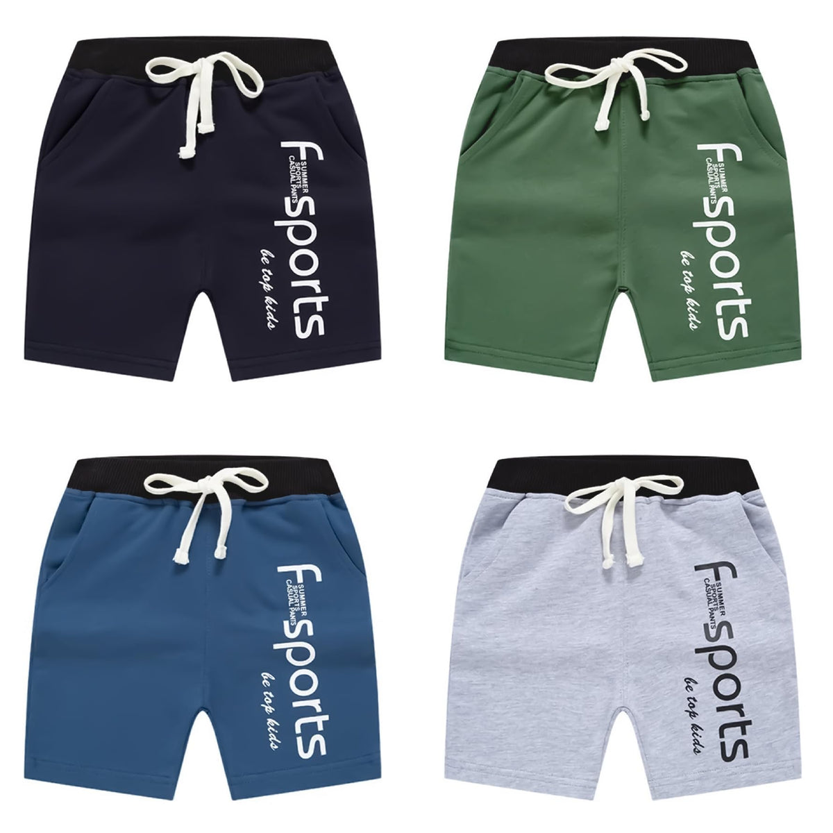 Kyda Kids 100% Cotton Printed Regular Fit Shorts For Boys (Pack Of 4) Multicolour