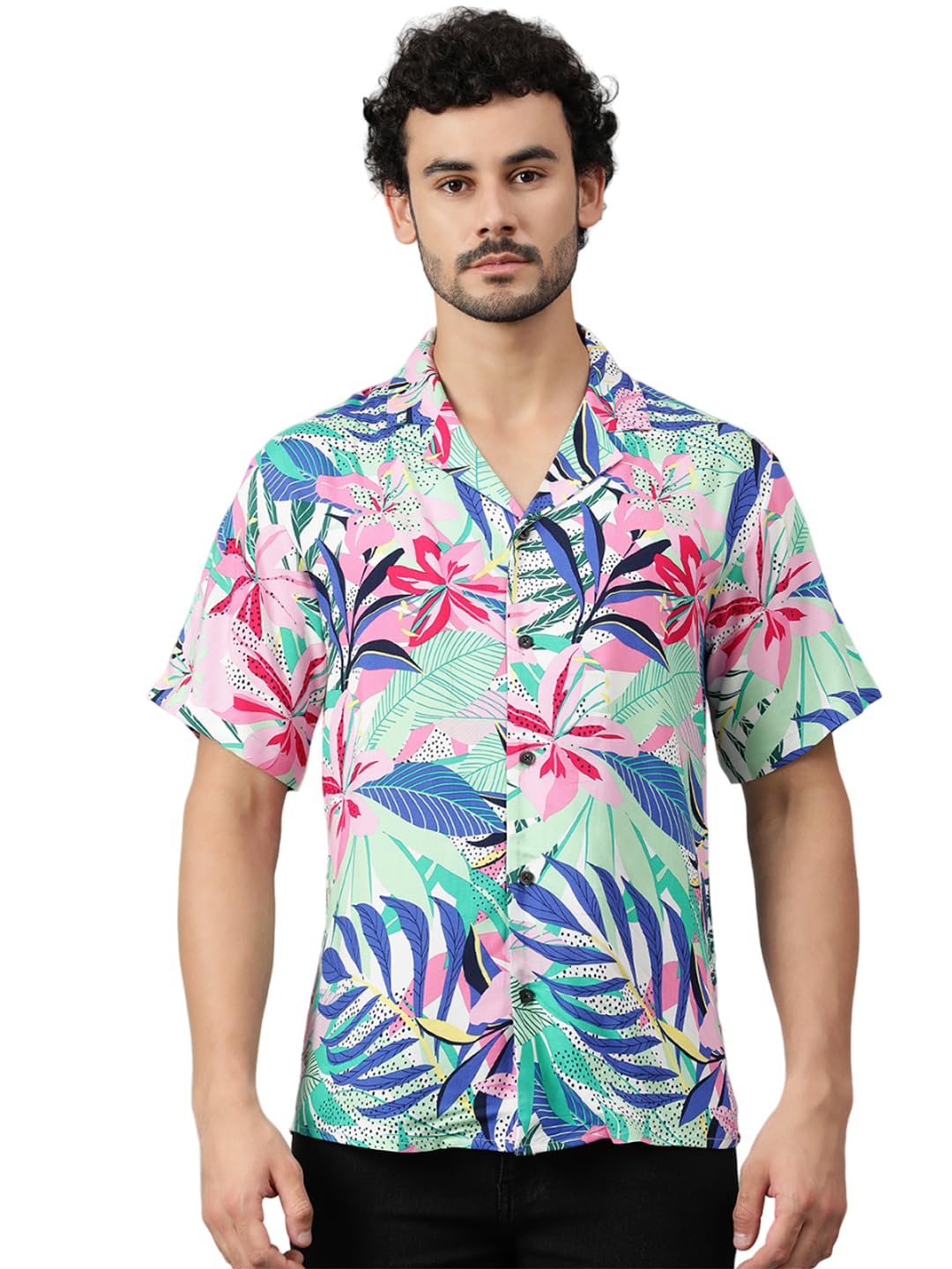 Kotty MenS Casual Printed Spread Collar & Premium Fabric & Stylish & Comfortable Casual Wear Shirt(Multicolor,M)