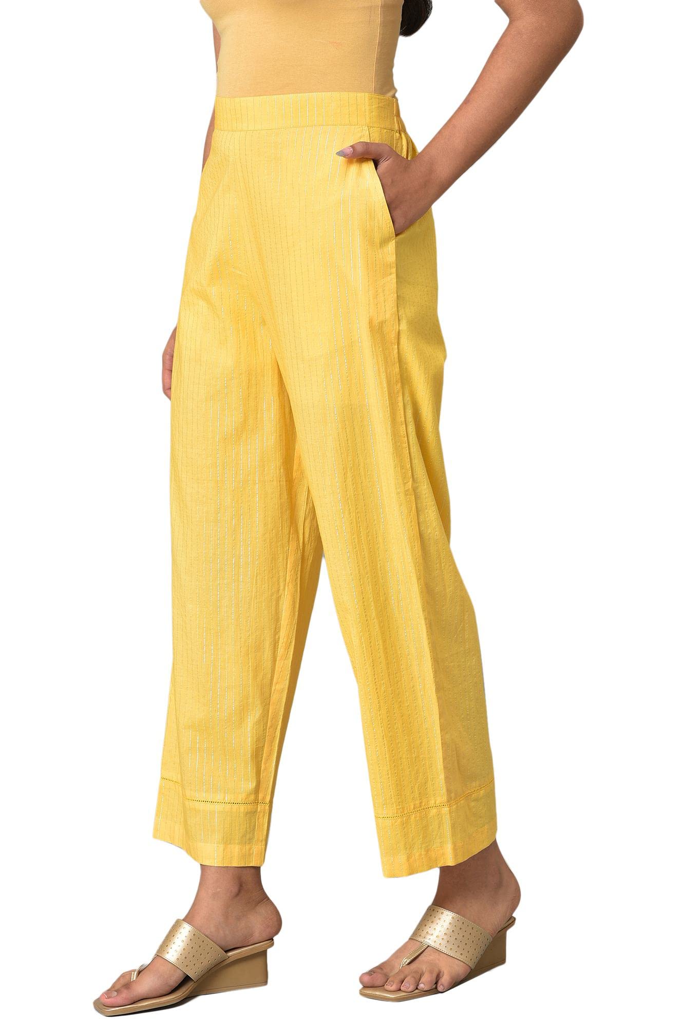 Aurelia Womens Regular Pants (23FEA60292-703969_Yellow