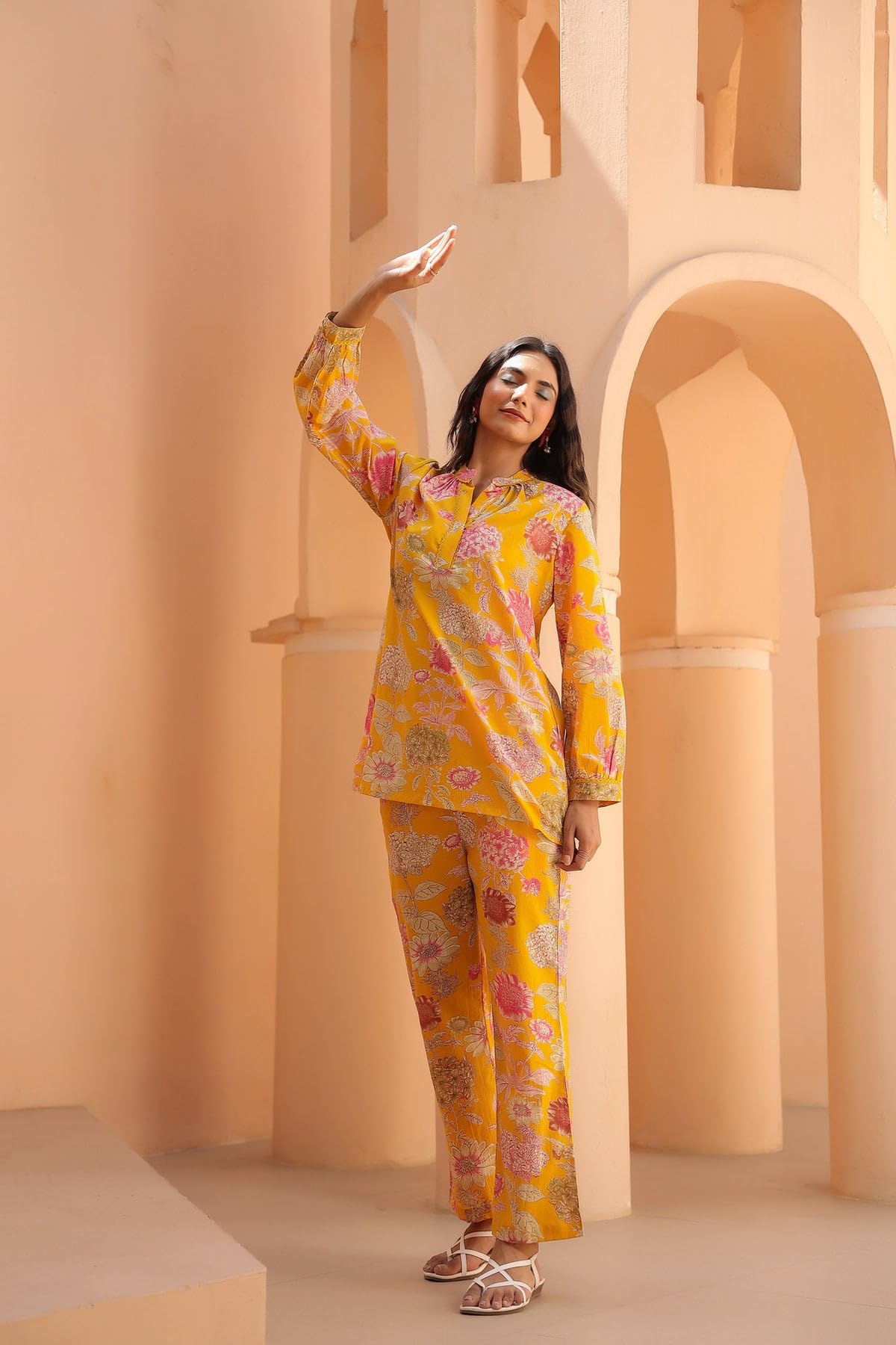 GoSriKi Cotton Blend Women Co-Ord Set