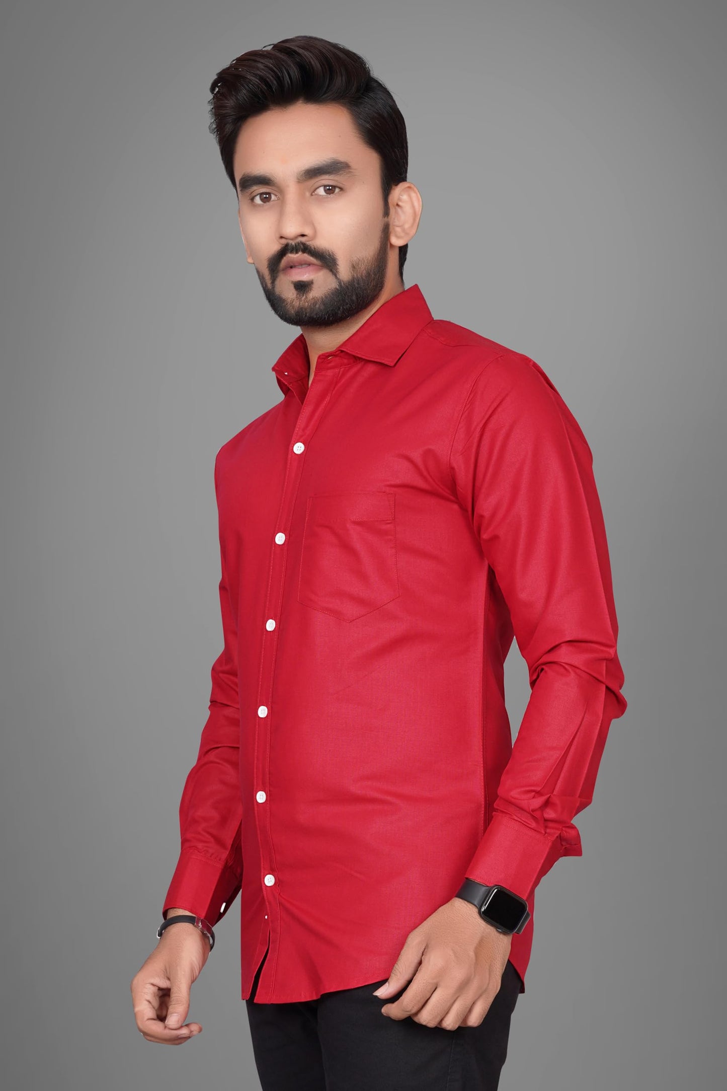 Besix Full Sleeve Red Formal Shirt For Men Cotton Regular Fit Casual - Pure Premium Branded Shirts For Men Formal Stylish Slim P