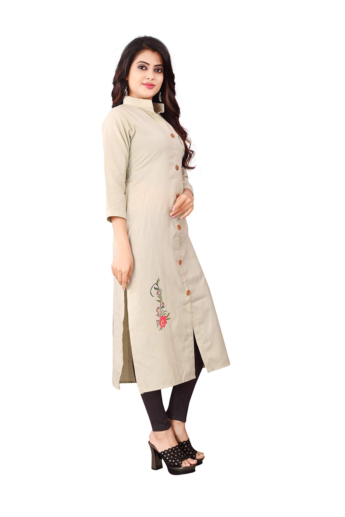 OM SAI LATEST CREATION Women's Rayon Printed Full Stitched Kurti/Kurta and Bottom Set with Pent (Leggings) for Women & Girls