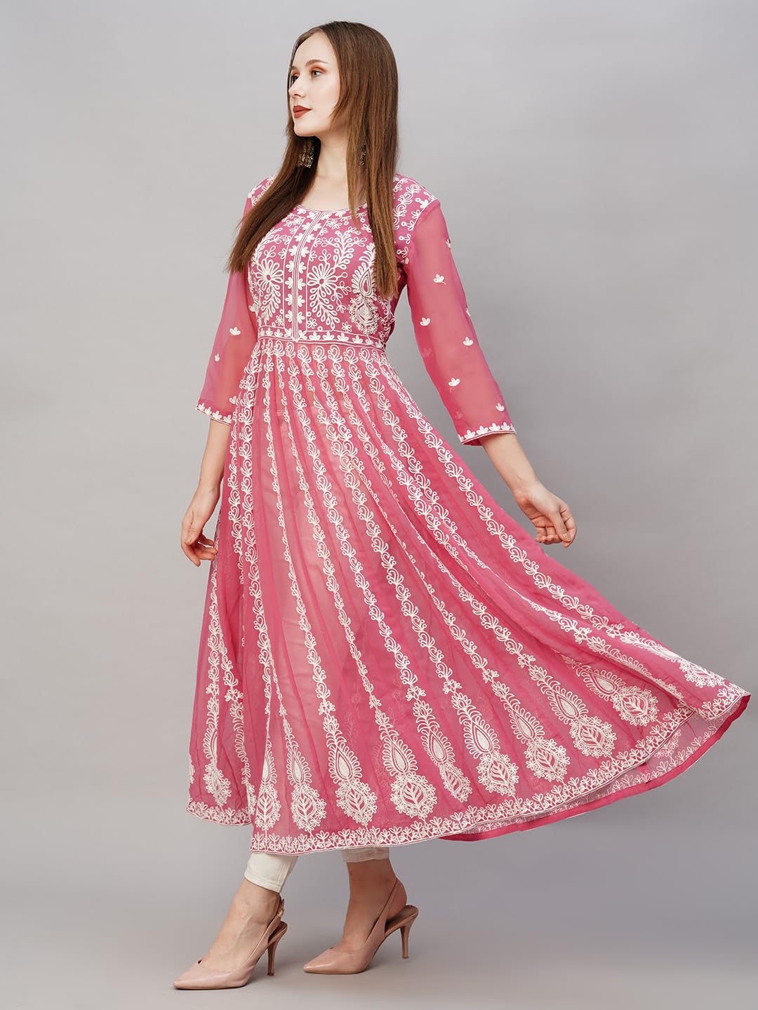 GoSriKi Women's Georgette Kurti
