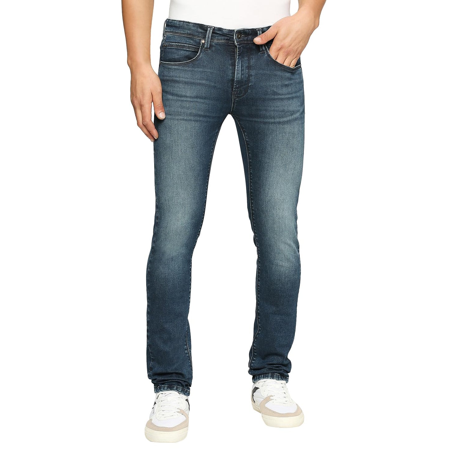 Vapour Blue Mid Waist Slim Fit Jeans
