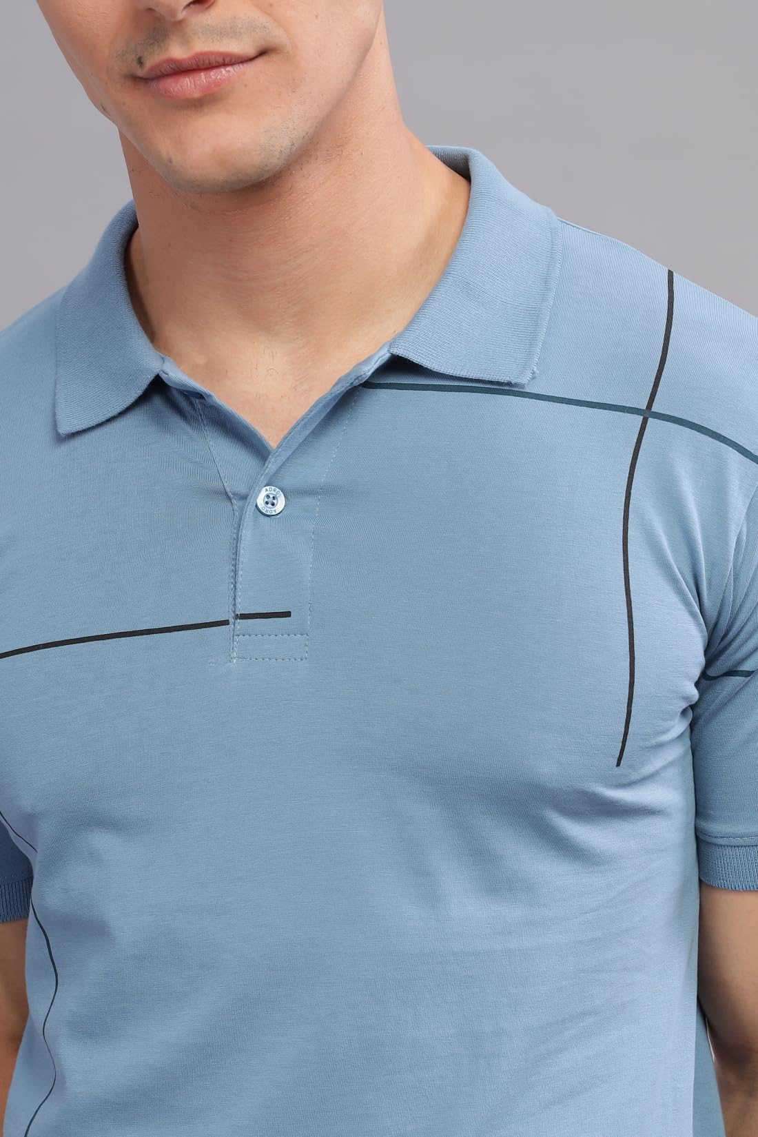ADRO Regular Fit Polo T-Shirt for Men| Printed Polo T-Shirt | Cotton Polo T Shirt Also in Plus Size|Pnop24-L1-Sksbbl