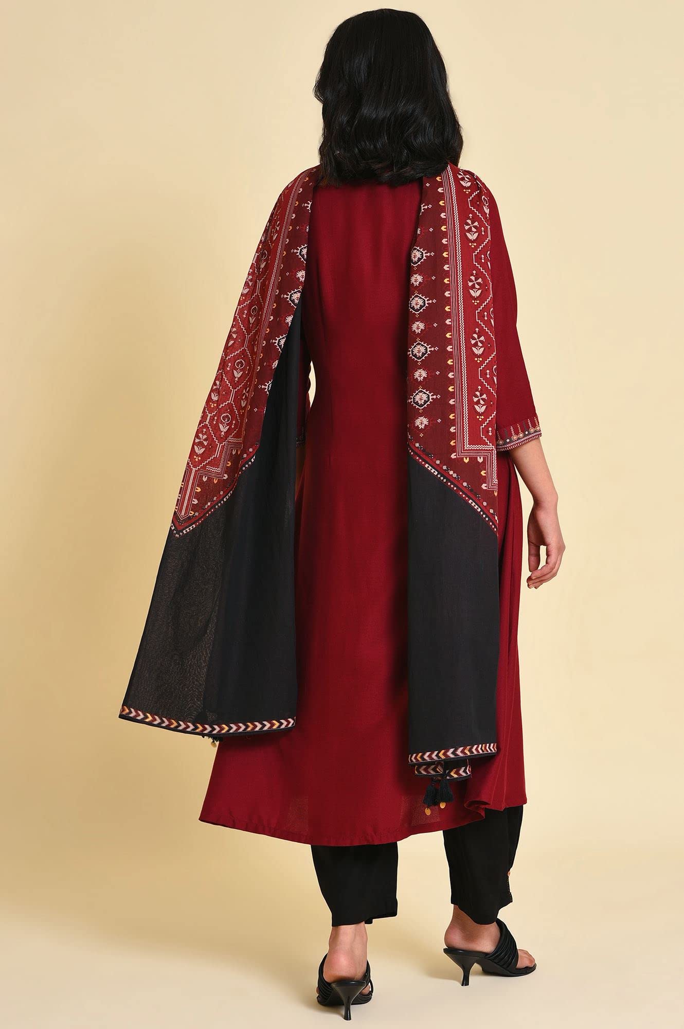 W for Woman Women's Viscose Kurta Set Straight Pant & Dupatta