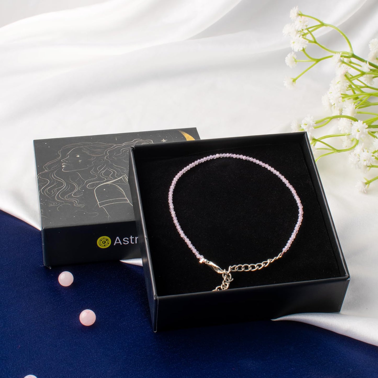 Astrotalk Rose Quartz Anklet | Stone of Love, Healing & Harmony | Rose Quartz Anklet for Women | Best Gift for Woman | Spiritual Jewellery for Women | Valentine Gift for Girlfriend