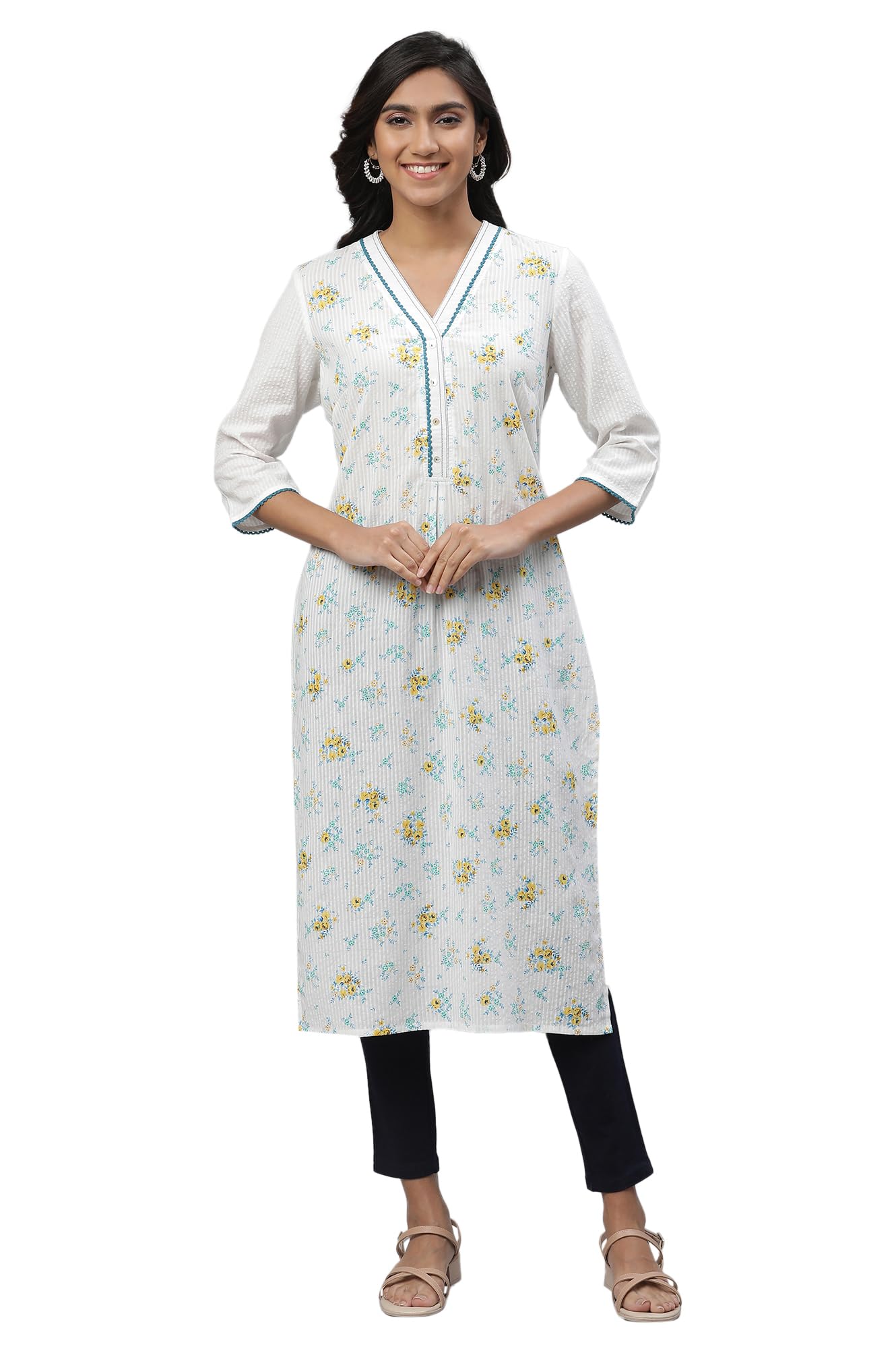 Aurelia Women Cotton Kurta 23AUA14493-507266-White-S