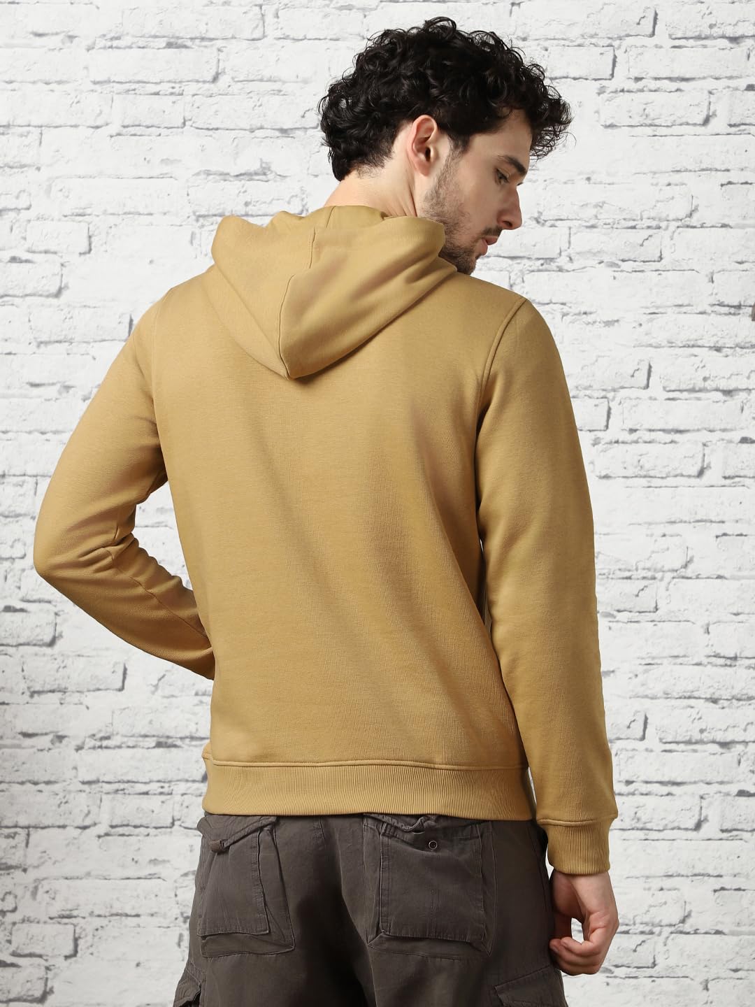 Nobero Elegant Unisex Oat Milk Cotton Solid Plain Hoody Sports Winter Gym Workout Running Travel Trekking Hooded Sweatshirts And