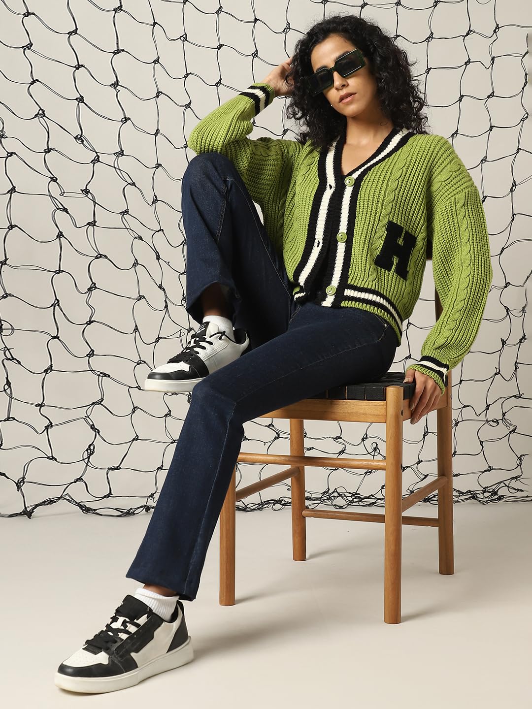 Hubberholme Women Acrylic Knitted Regular Fit V Neck Full Sleeves Sweaters 17