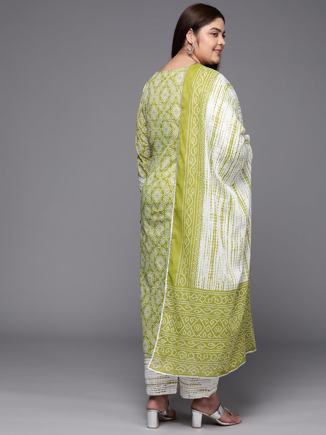 Libas Womens Cotton Kurta Set (15230_Green_3XL)